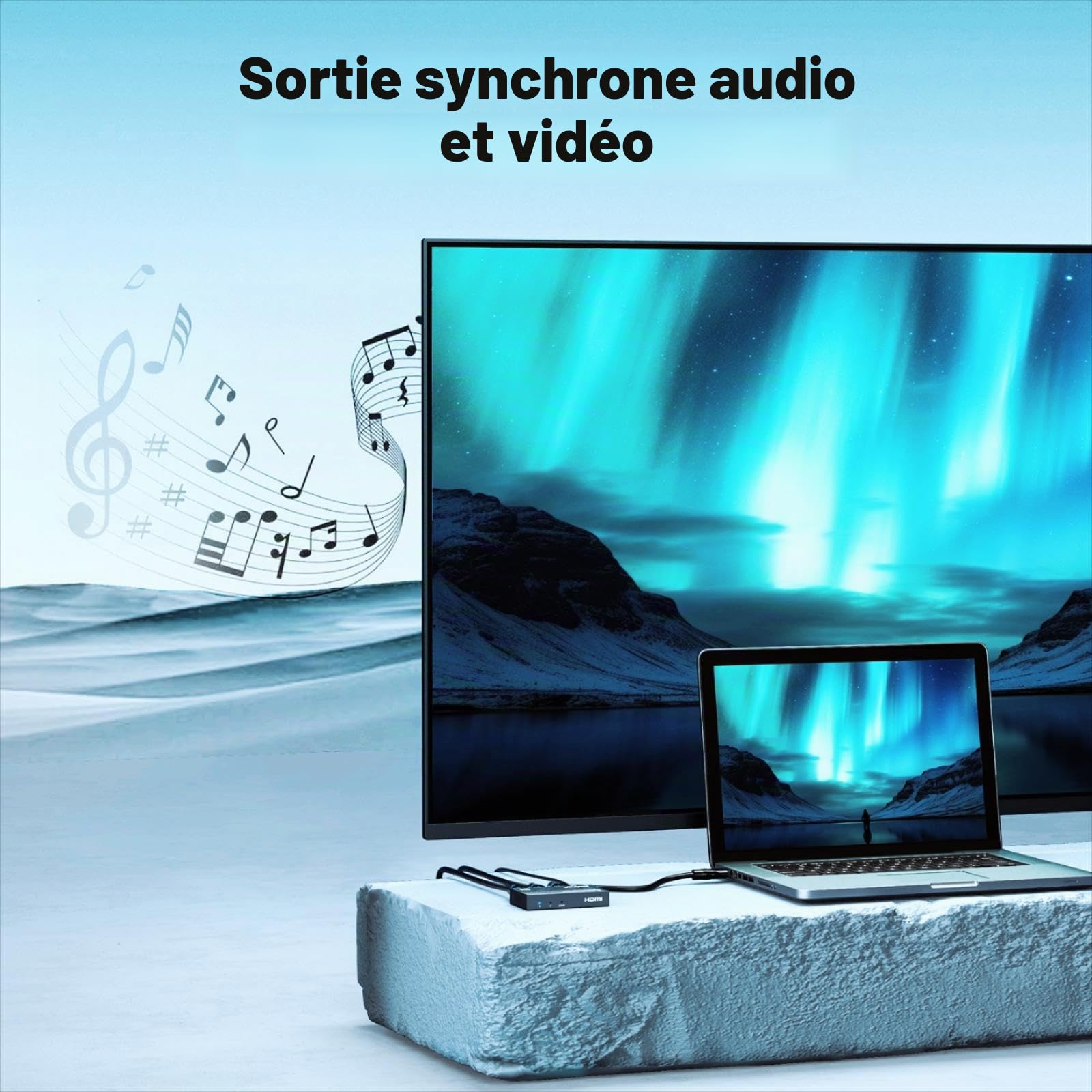 MT-VIKI 4K60Hz HDMI Splitter 1 in 4 Out simultané Distributeur HDMI 4 moniteurs Mirror 1x4 EDID HDCP 2.2 4:4:4 40m Transmission Longue Distance