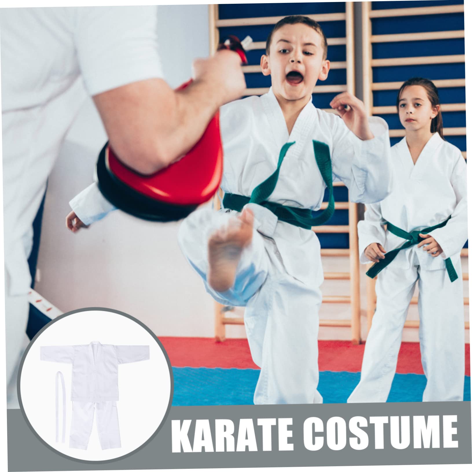 Kimono da Karate Bianco per Adulti e Ragazzi, Tessuto Misto Cotone, Comodo ed Elastico, per Allenamento Quotidiano e Arti Marziali