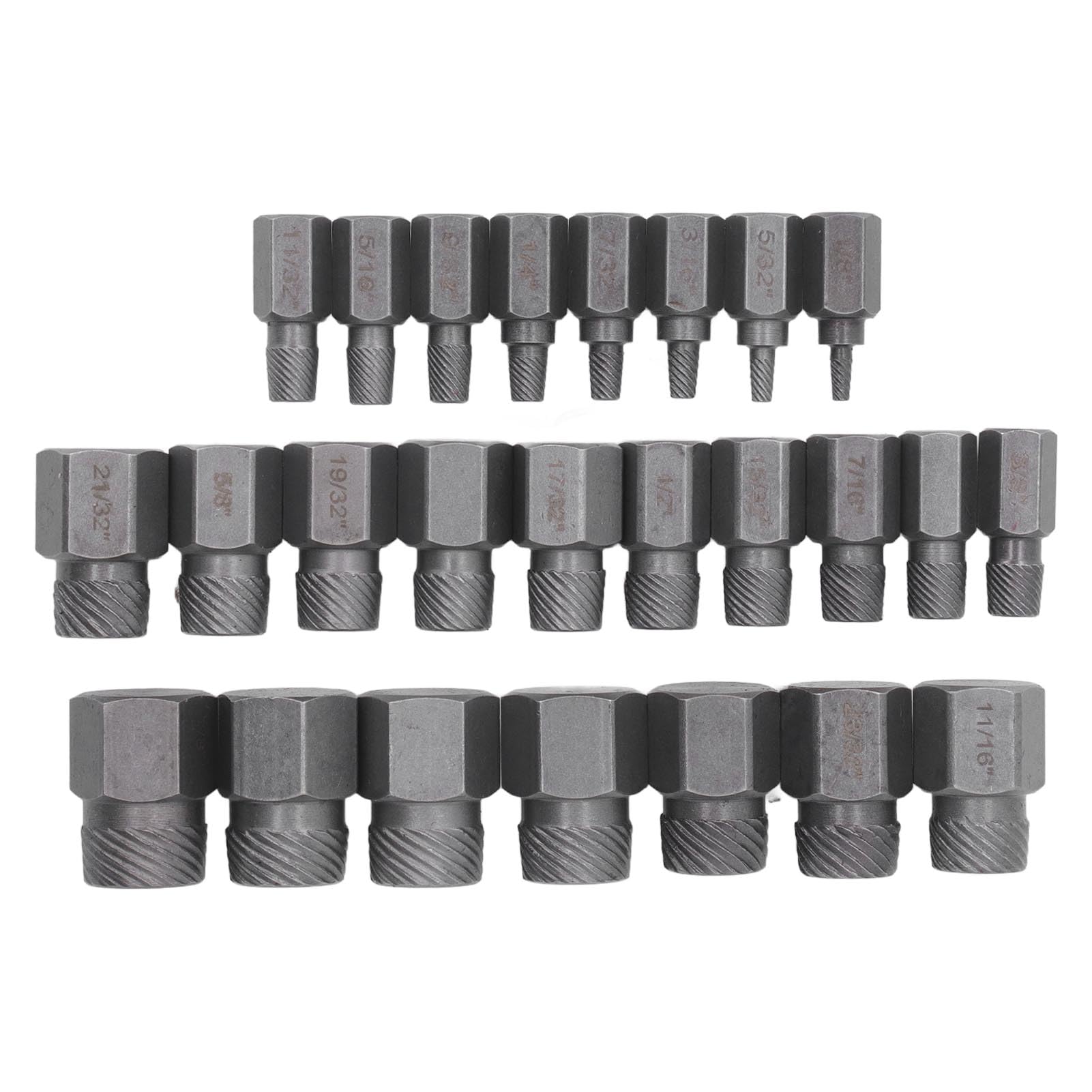 Garosa Juego de Extractores de Pernos, 25 Piezas Extractor de Pernos Dañados de Acero Al Cromo Molibdeno, Herramienta de Extracción de de Tornillo Estándar en Pulgadas con Tamaños de 1/8 a 7/8