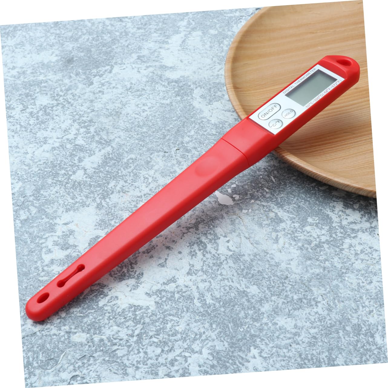 PRETYZOOM 3piezas Digital De Probeta De Inoxidable Para Alimentos Medidor De Temperatura Instantáneo Para Cocina y Bbq Rojo
