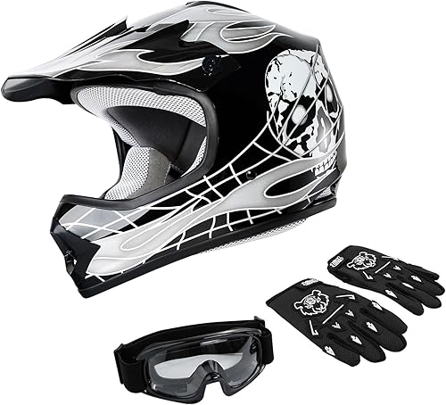 Miniatura 9 de XFMT - Casco DOT, para niños, de Motocross, calle, bicicleta de cross, gafas, guantes, cuatrimoto, casco Mx