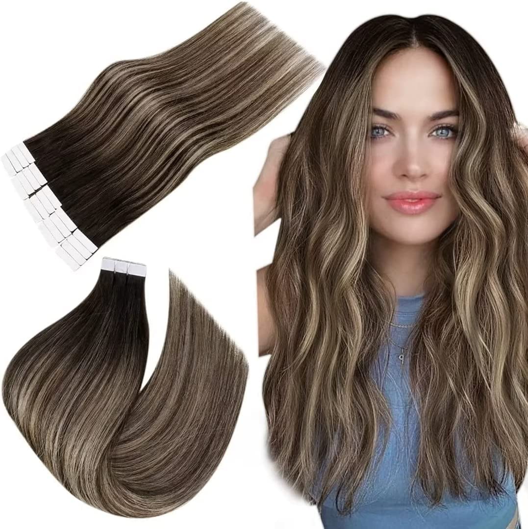 Easyouth Echthaar Tape in Extensions Balayage Tape in Extensions Farbe
