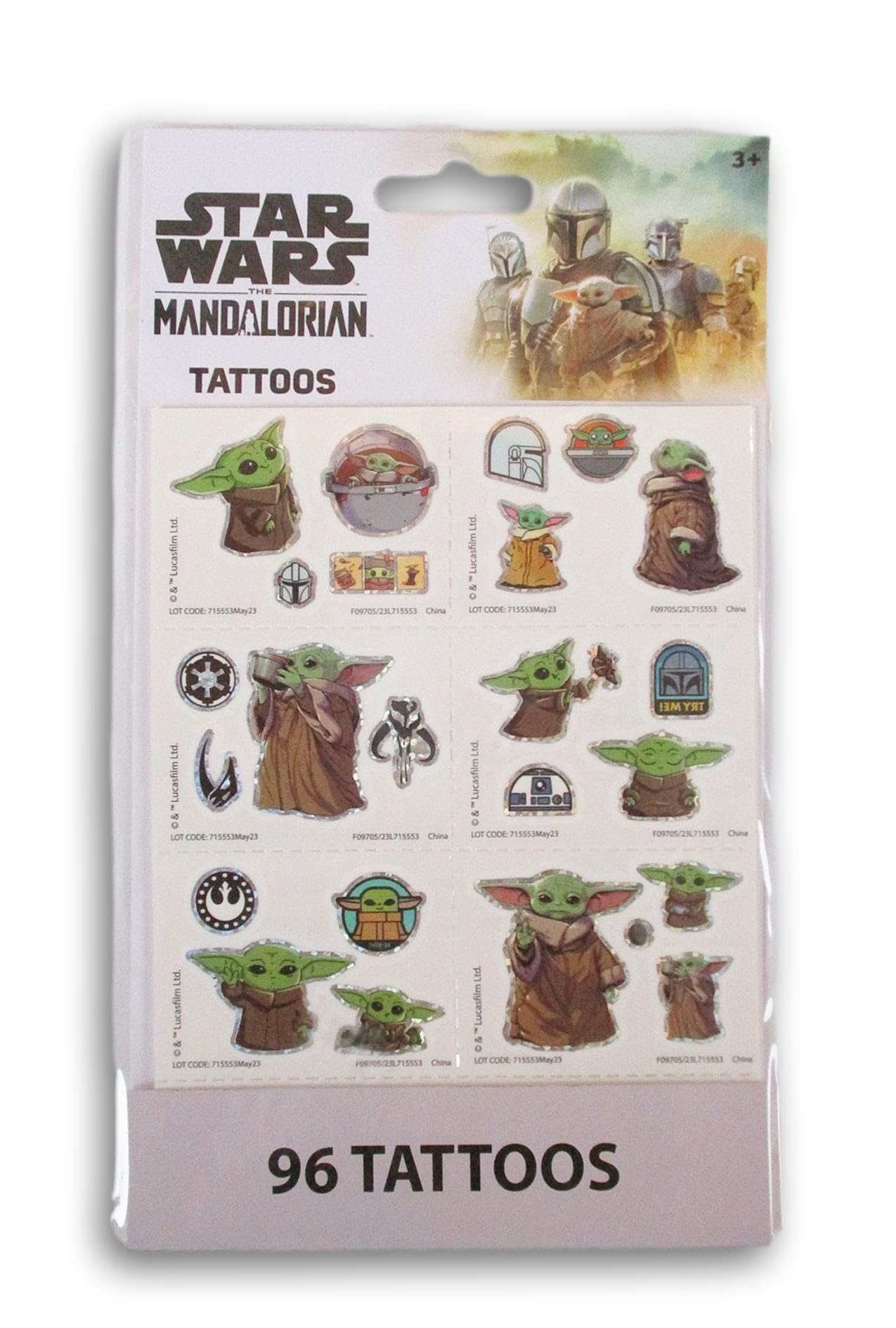 The Mandalorian Sparkly Temporary Tattoos - 96 Count