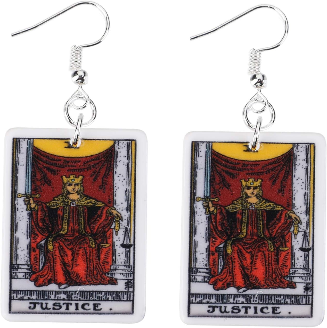 Tarot Jewelry for Women - Rider Waite Tarot Earrings - Zodiac Earrings - Tarot Card Danglers for Women - Tarot Gifts for Women - Zodiac Birthday Gifts - Major Arcana Cards
