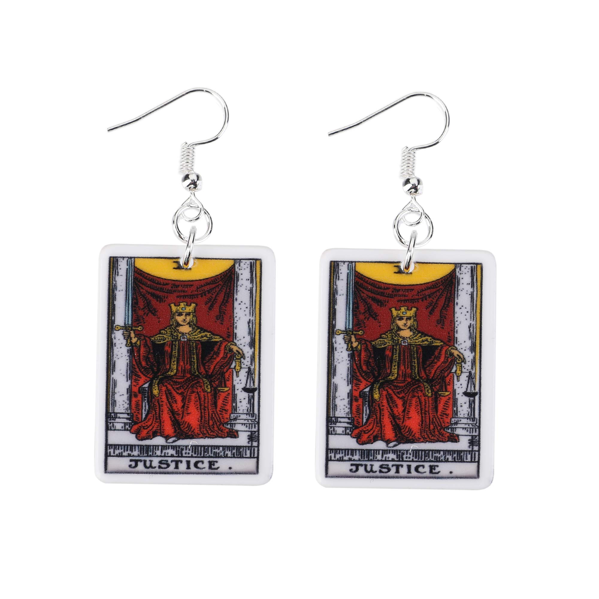 Tarot Jewelry for Women - Rider Waite Tarot Earrings - Zodiac Earrings - Tarot Card Danglers for Women - Tarot Gifts for Women - Zodiac Birthday Gifts - Major Arcana Cards