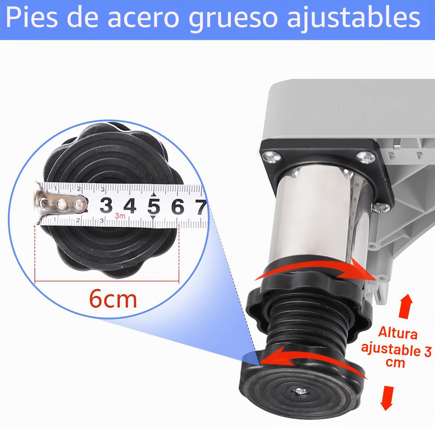 DEWEL Base para Lavadora, Base Ajustable para Frigorífico, Lavavajillas, Congelador, Mueble de Cocina y Electrodomésticos Estáticos (Ajustable 45-67 cm, Altura 13-17 cm)