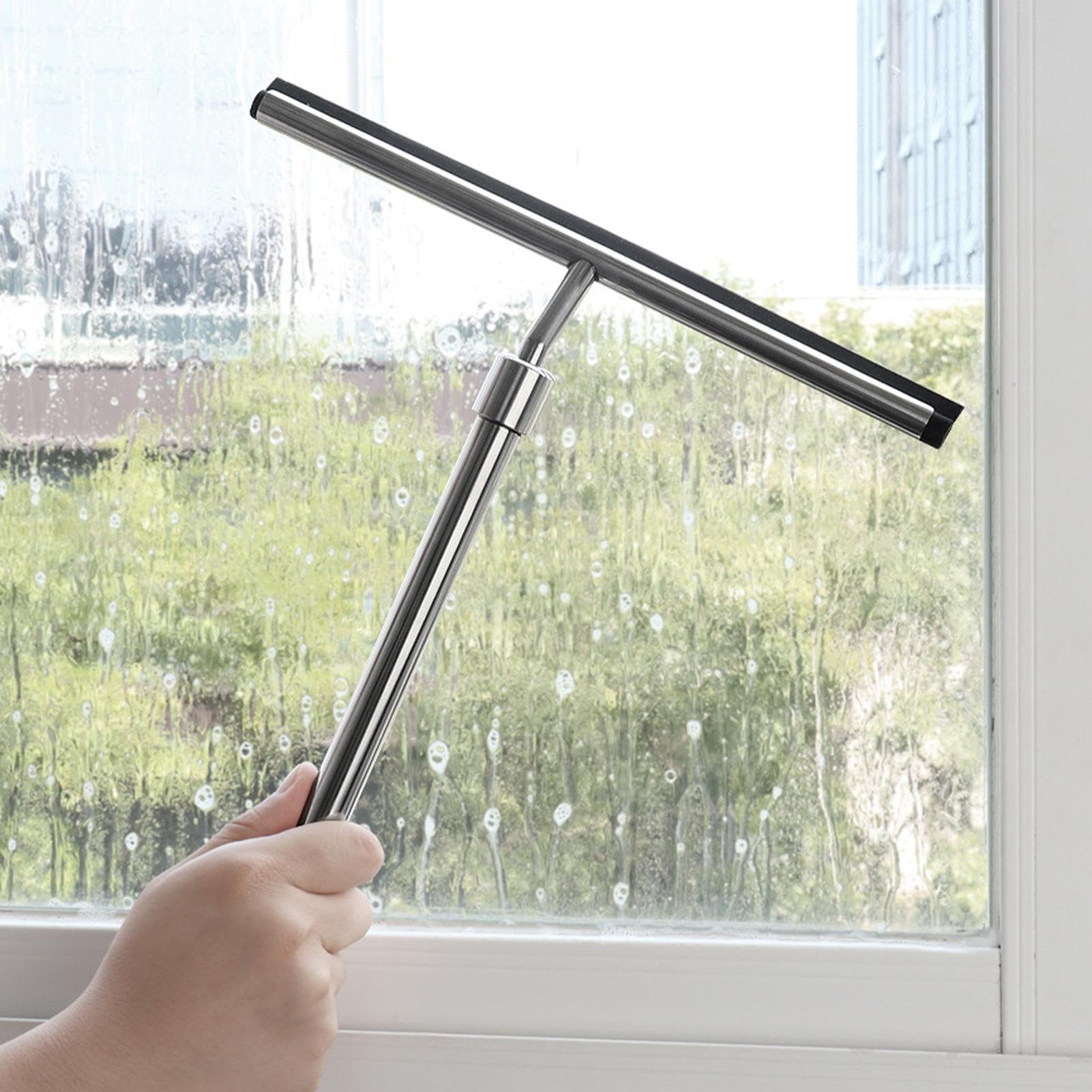 Fensterwaschabzieher Dusche Glasschaber Teleskop Fensterreiniger Edelstahl