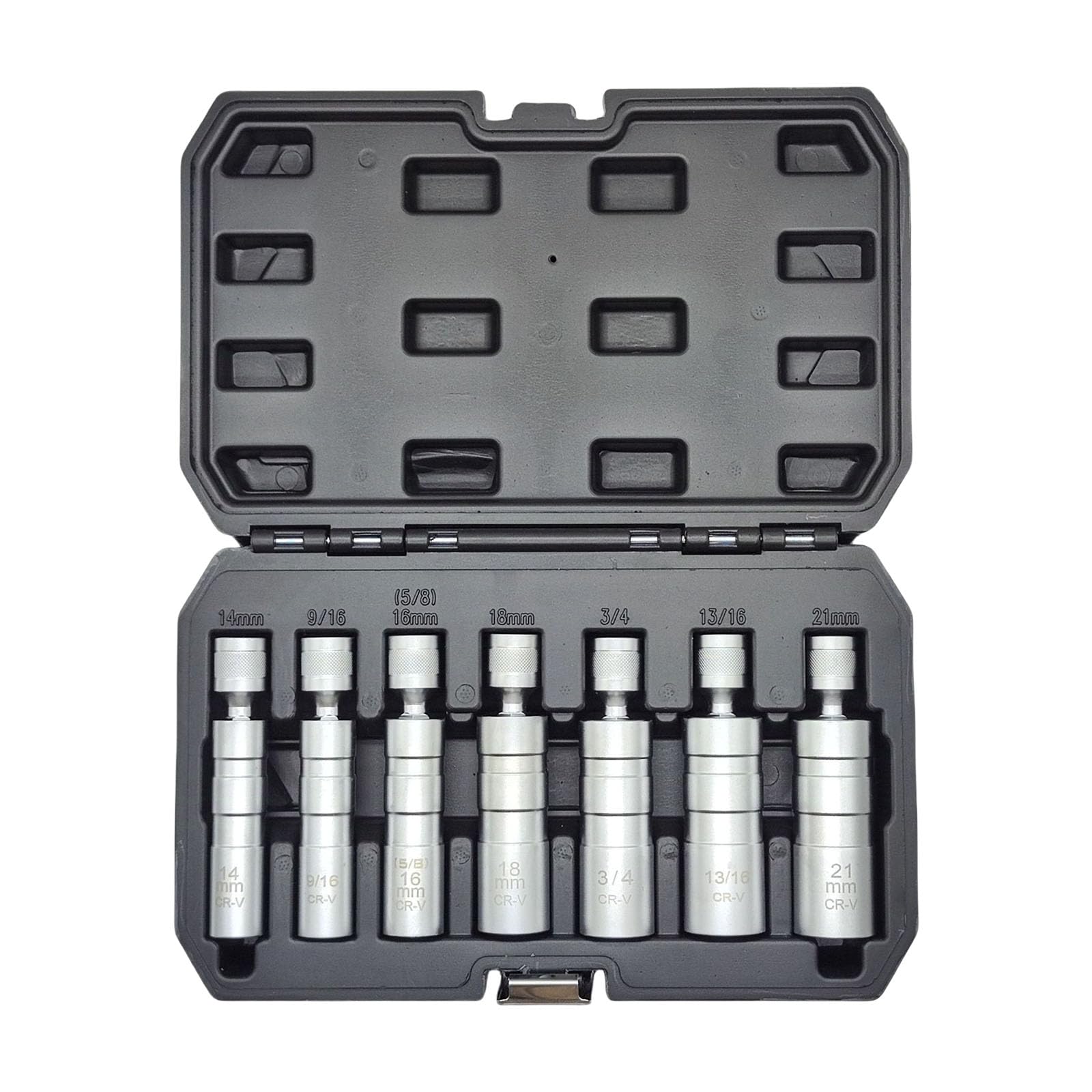 Magnetischer Zündkerzen Steckschlüsselsatz, 3/8-Zoll Antrieb, universelles Gelenkdesign, 14 mm, 16 mm, 18 mm, 21 mm, für die Wartung von Kfz Zündkerzen