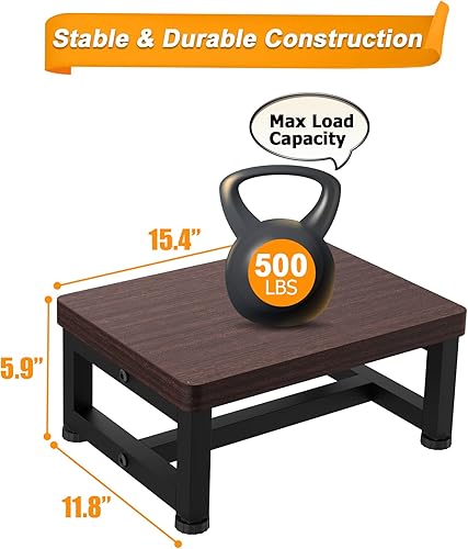 Miniatura 3 de Taburetes escalonados para adultos y niños, taburetes escalonados de madera antideslizantes de servicio pesado con capacidad de 500 libras para Teca