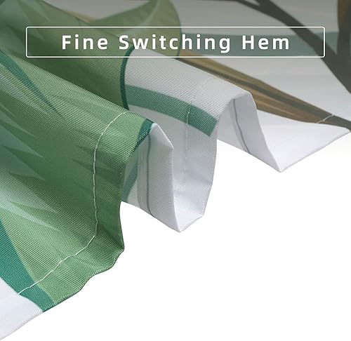 Miniatura 5 de ROCK CLOUD Cortina de ducha de plantas tropicales, juego de cortinas de ducha de tela de hoja de palma tropical con 12 ganchos, diseño floral de