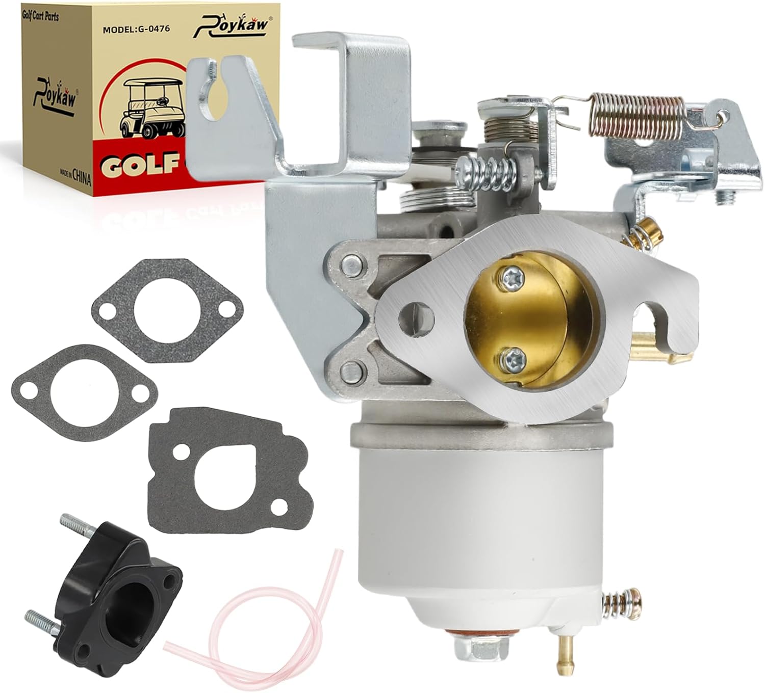 Roykaw Golf Cart Carburetor Kit Compatible with Yamaha G2/G5/G8/G9/G11 4 Cycle (1985-1995) Gas Models, Includes Spacer Joint, OEM# J38-14101-00, J38-14101-01, J38-14101-02