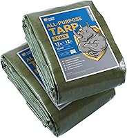 Vista 48 de GUARD SHIELD Lona beige resistente impermeable de 12 x 16 pies para exteriores, lona gruesa resistente a los rayos UV con ojales, 25/64 pulgadas