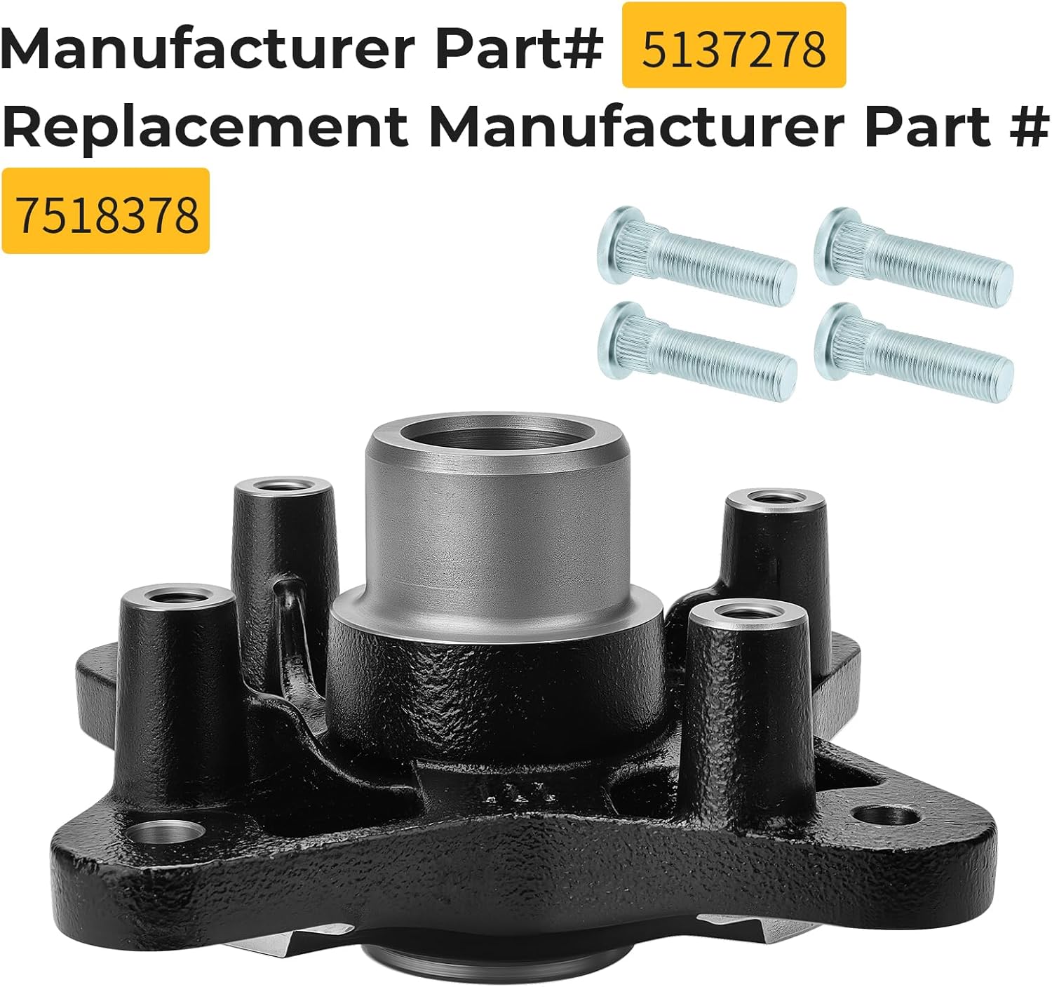 M MATI Rear Wheel Hub & Bolts for Polaris RZR 900 4 E-PS 2011-2014 RZR 900 XP 4 2011-2013 5137278 - Image 3