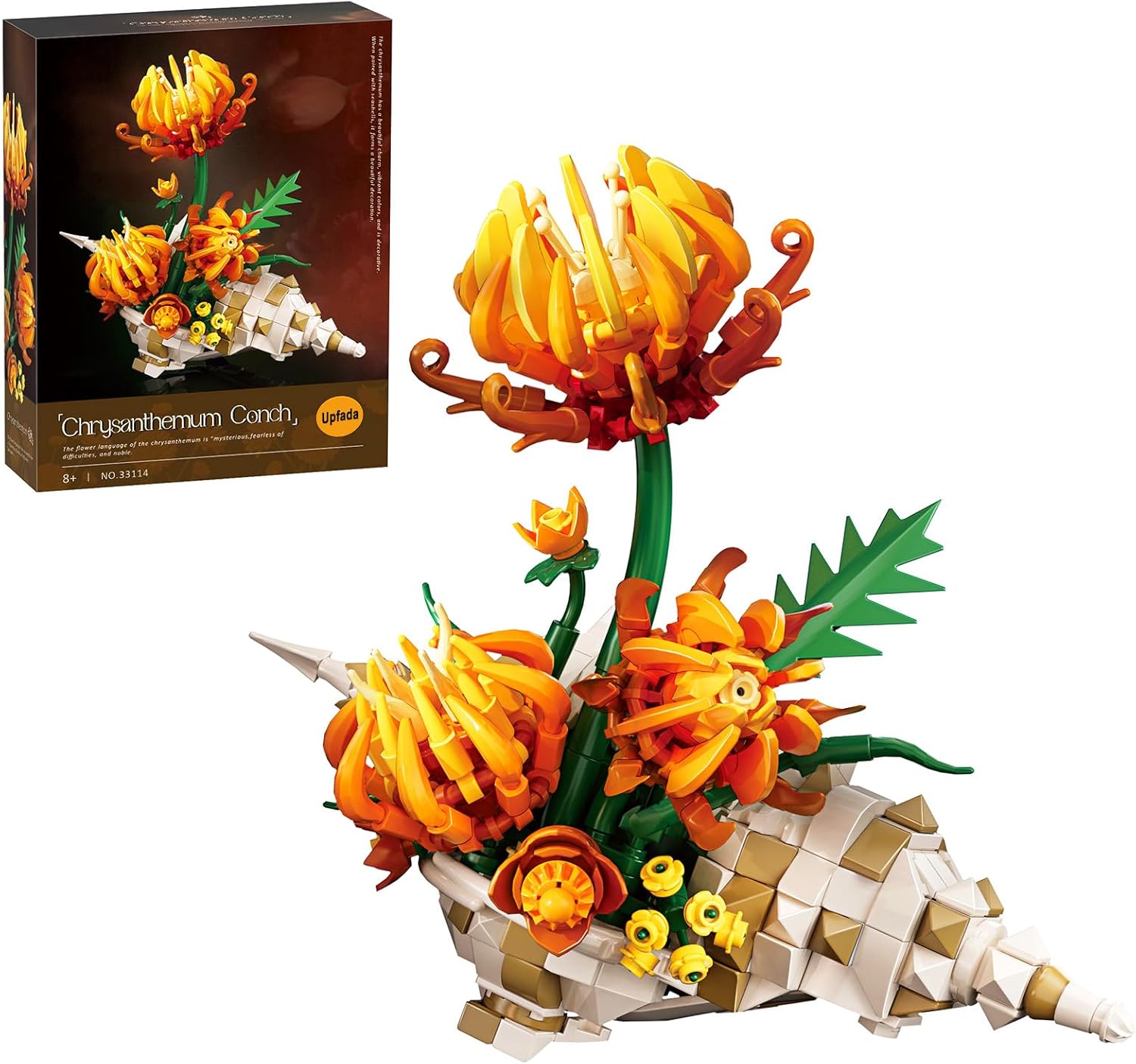 Chrysanthemum Flower Building Set (585 PCS) Compatible with Lego, Everlasting Botanical Collection, DIY Floral Home Decor Gift for Mother's Day, Birthdays, Women & Adults Age 12+