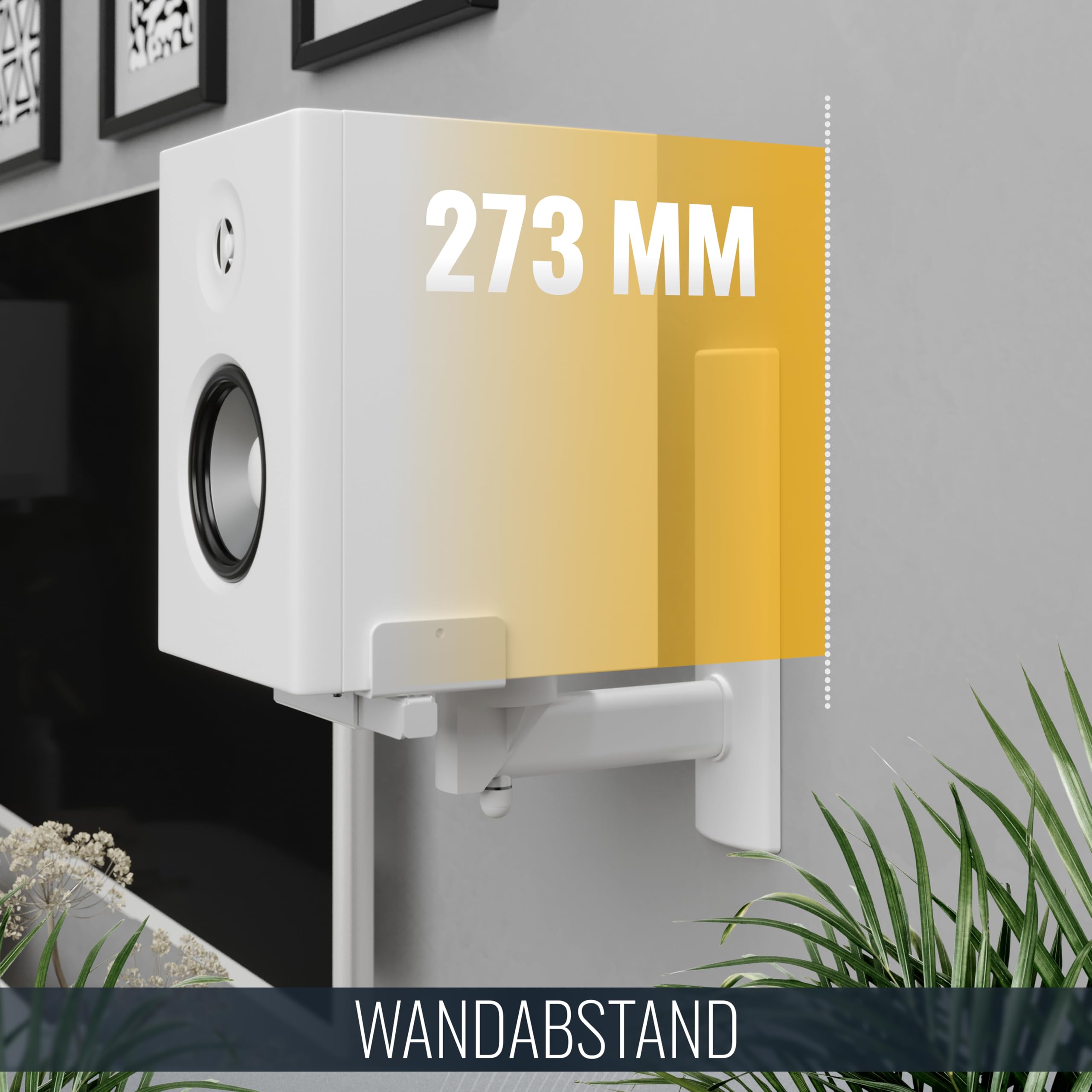 RICOO LH023-W Lautsprecherwandhalterungen Lautsprecher Wandhalterungen 2-er Set Universal Schwenkbar Neigbar Halterung Boxen Wand Halter Boxenhalterung Set bis Max. 25-Kg Wandhalter Speaker Wall Mount