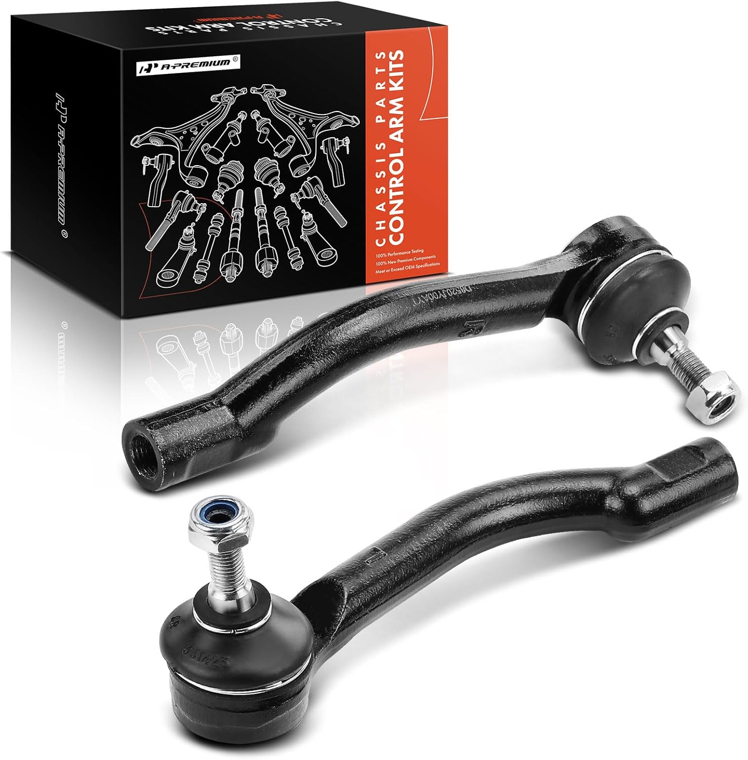 A-Premium 2 x Front Outer Tie Rod Ends, Compatible with Nissan Rogue 2008-2013, Rogue Select 2014-2015, L4 2.5L Only
