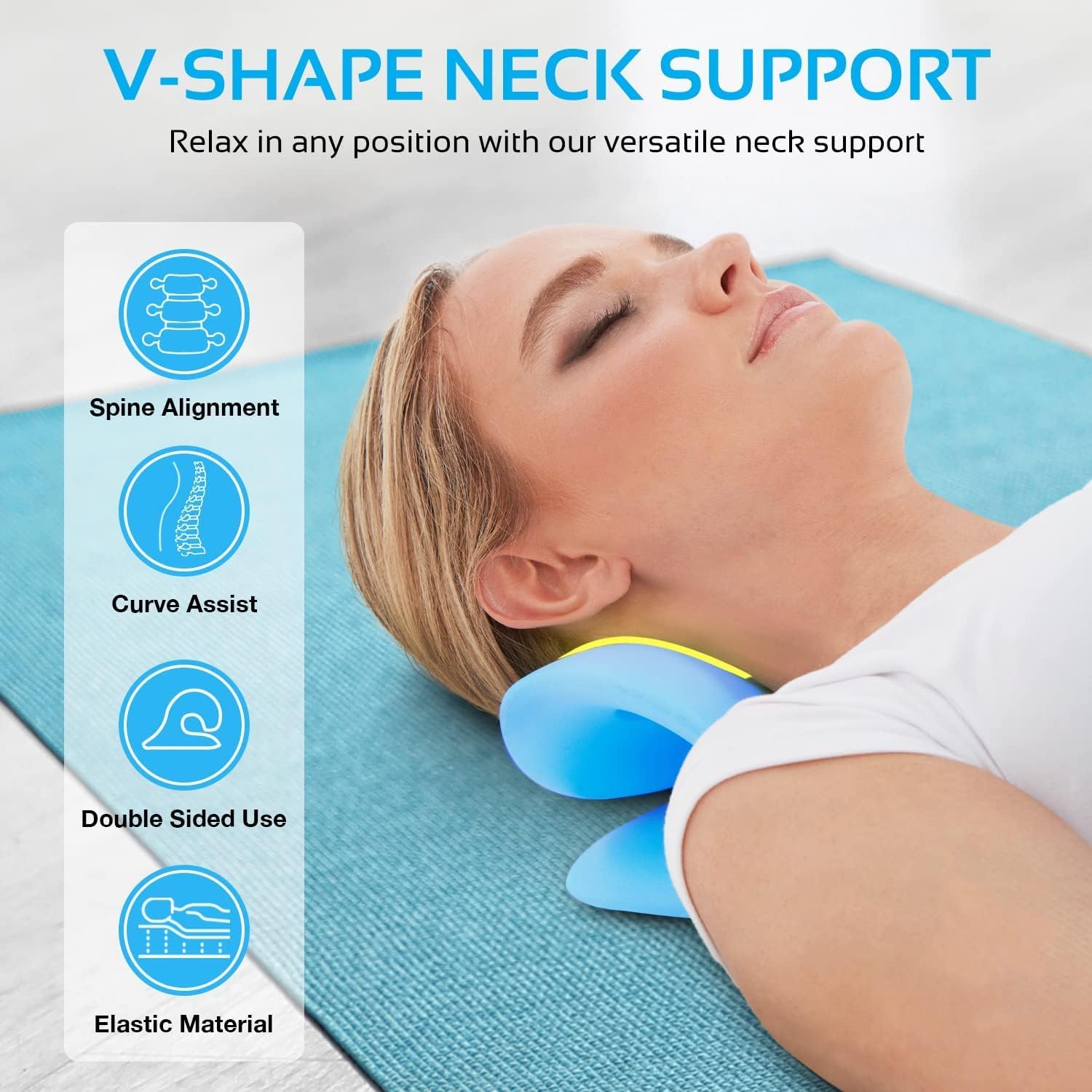 KEXES Cervical Neck Stretcher for Pain Relief – Chiropractic Traction Pillow for Spine Alignment, TMJ, Shoulder Stiffness & Stress Relief | Orthopedic Neck Relaxer for Home & Office Therapy 3