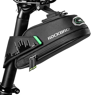 ROCKBROS Bolsa de sela de bicicleta impermeável para bicicleta sob o assento, bolsa de assento de bicicleta pequena assento para bicicleta de estrada e montanha