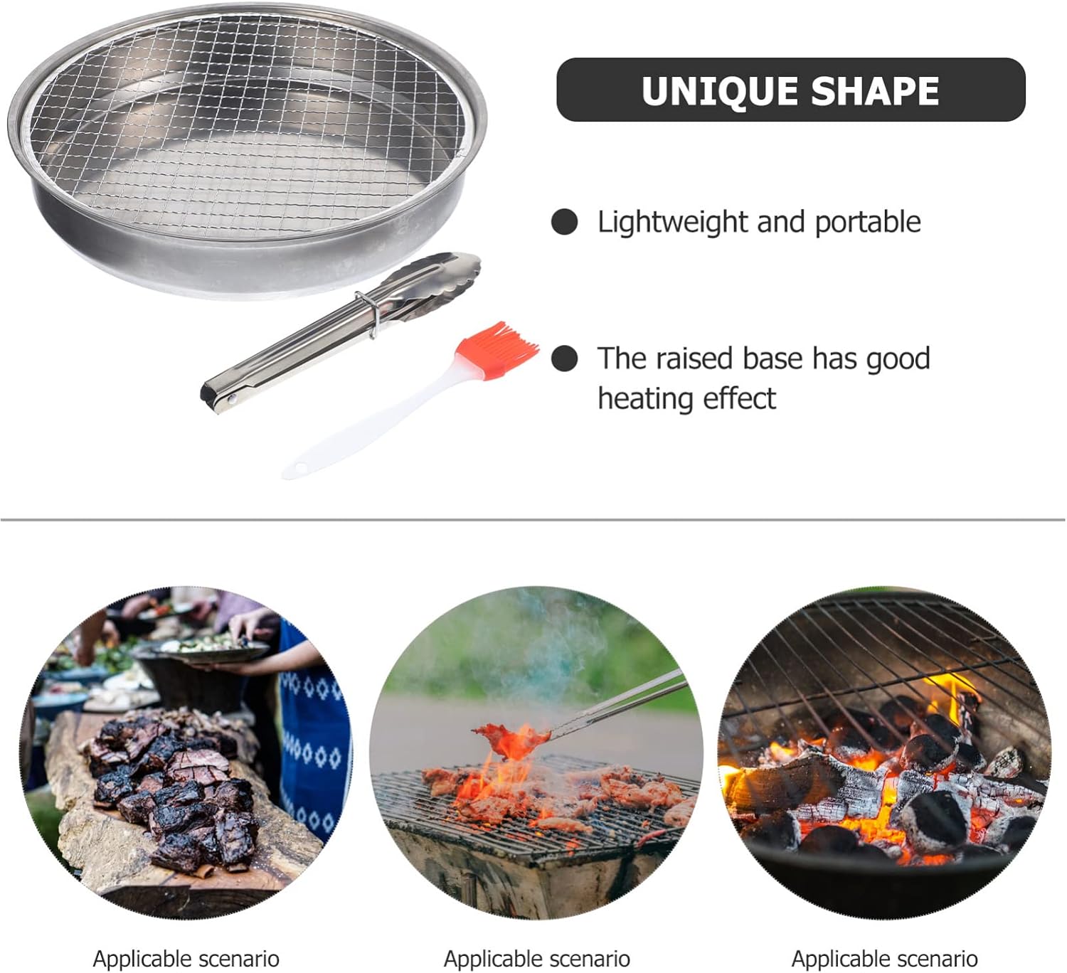 BESTonZON 1set Portable Charcoal Grill Set Outdoor Disposable Lightweight and for Camping Picnics and Outdoor Events Design