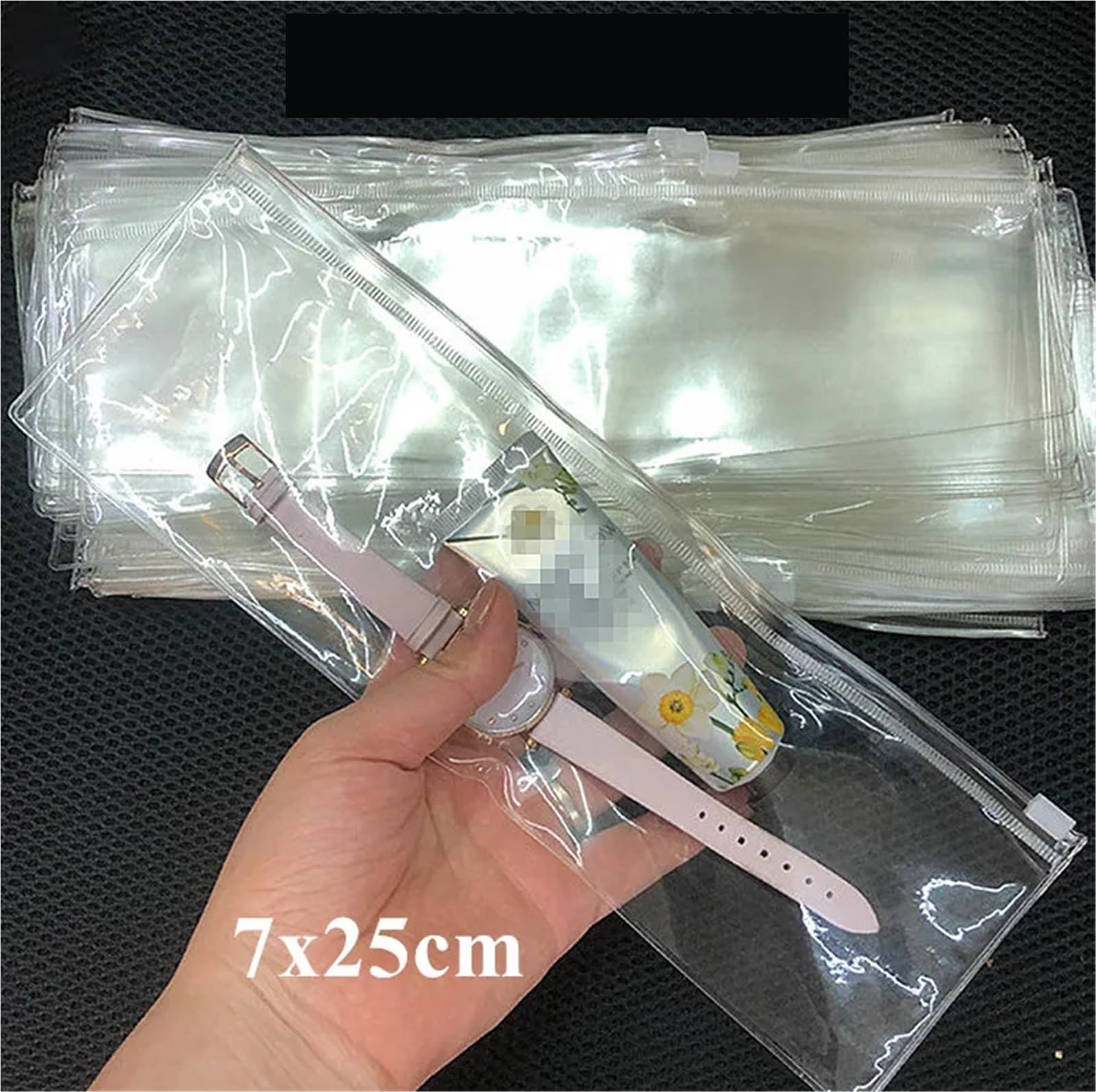 Lot de 200 sacs d'emballage longs en plastique PVC transparent pour bijoux, colliers, bracelets et montres - Anti-poussière et oxydation (A)
