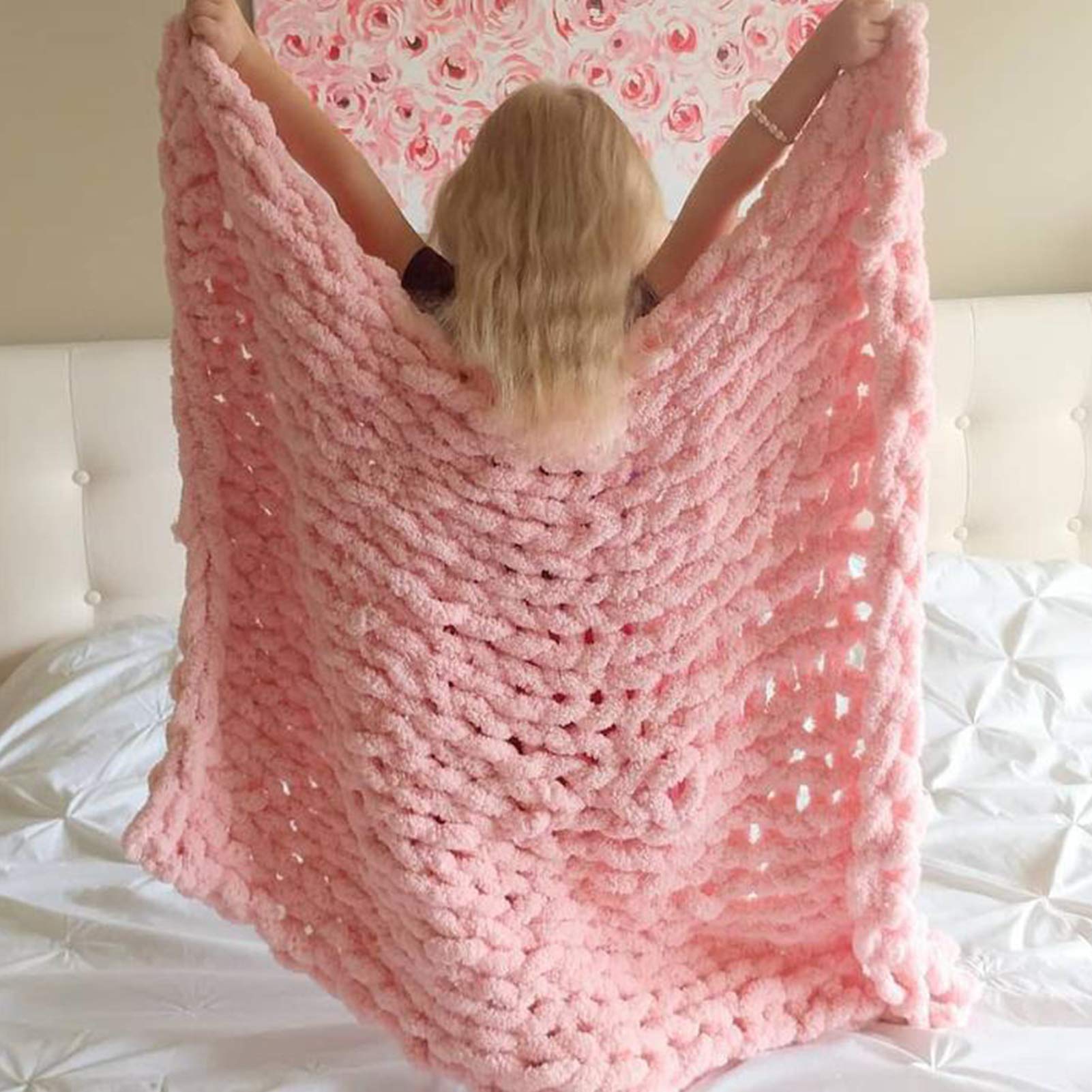 Koc ręcznie tkany Chunky Knit Chenille Throw Kosz, Ciepły i Wygodny, Gigantyczna Przędza Do Nowoczesnej Pościel I Dekoracji Domu, Na Łóżko Dla Zwierząt Sofa Poduszka Mata Joga Prezent