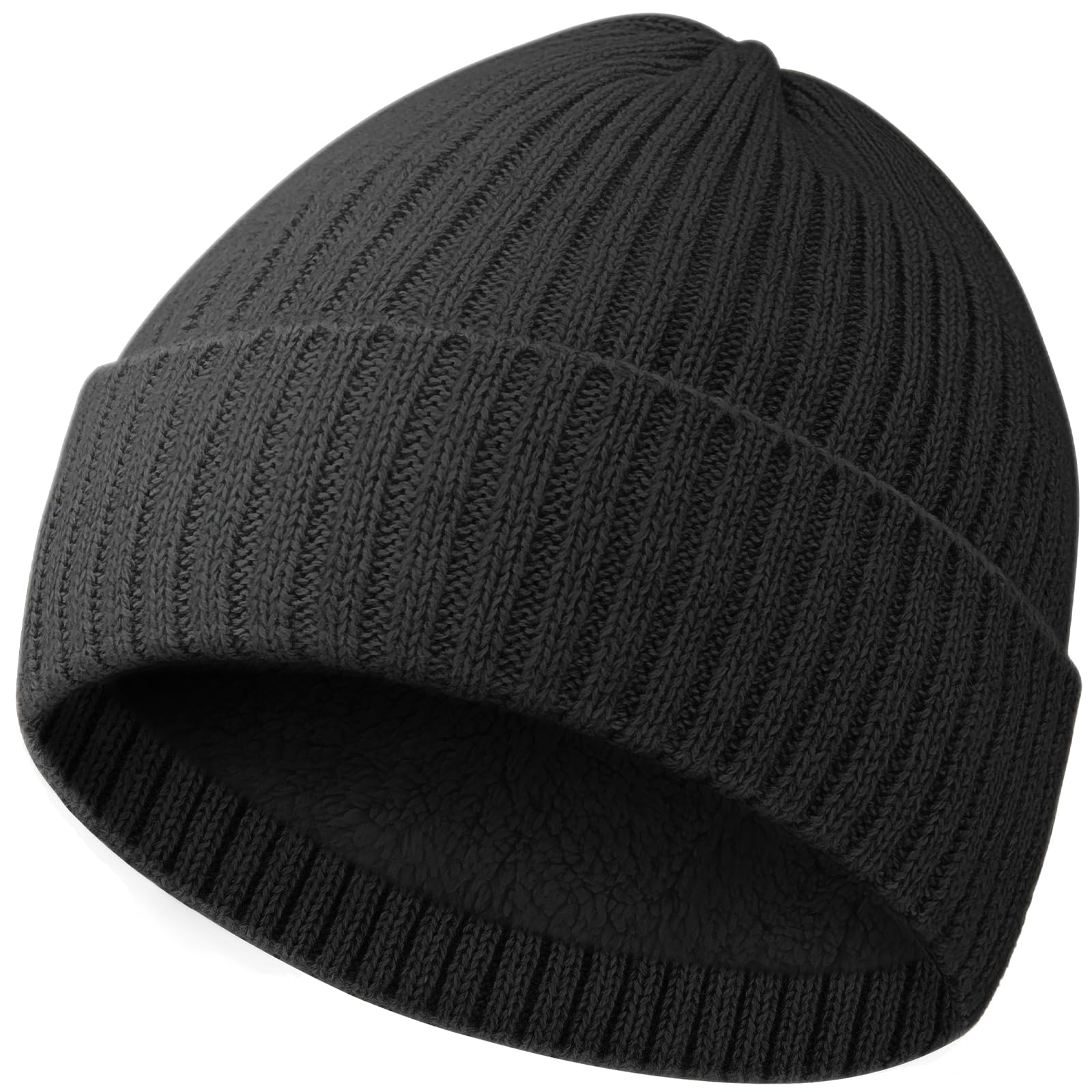MIG4U Gorro de lana para niños, tejido de lana con forro polar, suave coral grueso, gorro de invierno para clima frío
