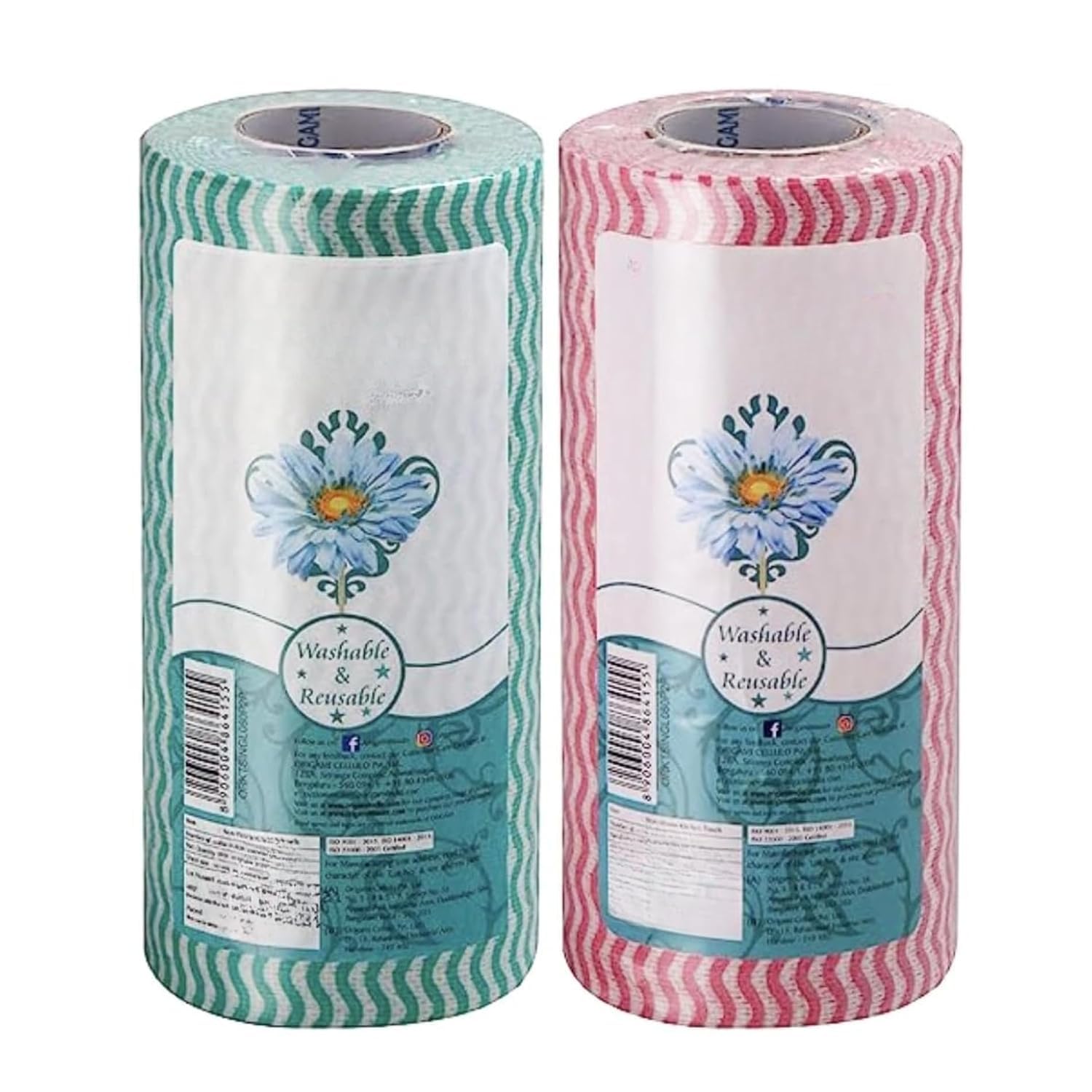 Non Woven Reusable Kitchen Towel Roll, 80 Washable Wipes Per Roll, Ultra Absorbent & Quick Dry Cleaning Cloth, Multipurpose Anti-Odour Kitchen Towels for Home, Office & Restaurant (Pack Of 2)-picture-15