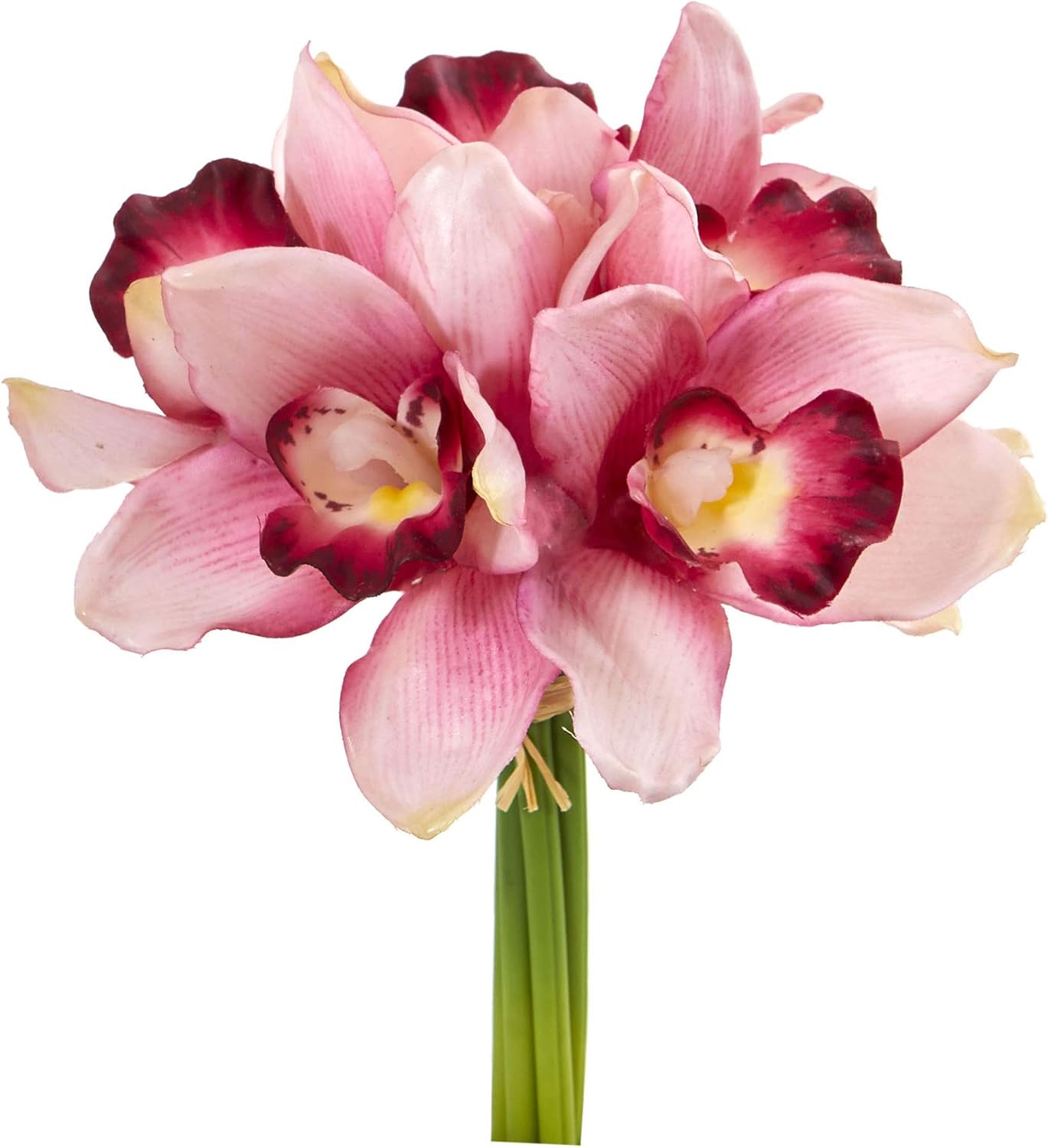 Nearly Natural 9in. Cymbidium Orchid Artificial Flower Bundle (Set of 6)