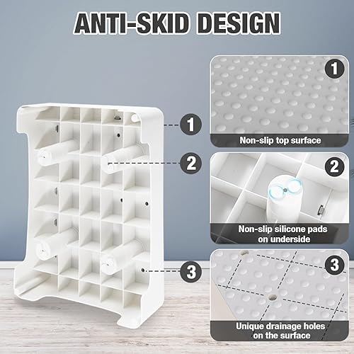Vista 4 de HBTower Taburete de escalón, taburete de movilidad para adultos y personas mayores, plataforma antideslizante para interiores y exteriores, elevador