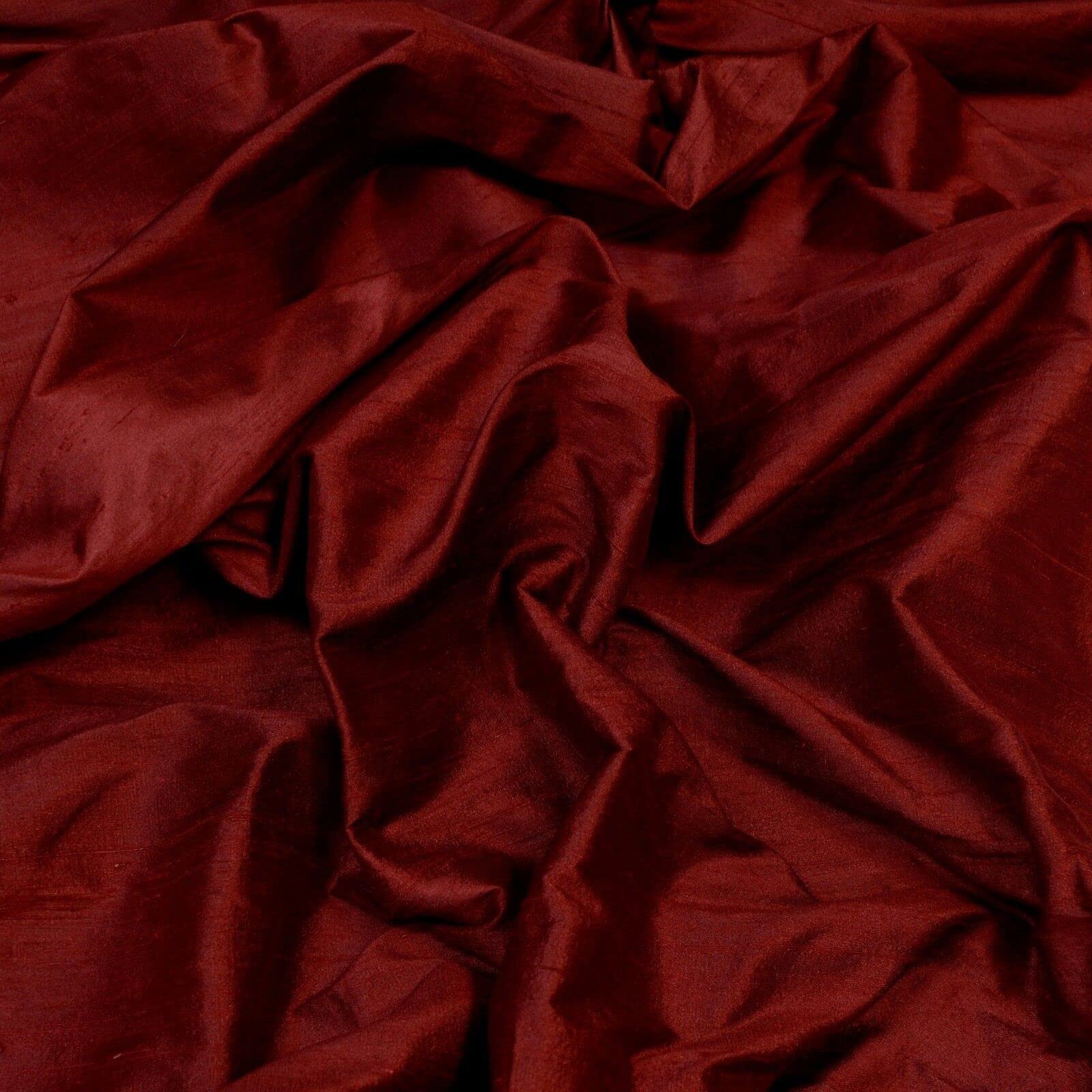 Silk Feel Dupion Fabric Per Metre Subtle Sparkle Material 60" Wide Bridal Dress Wedding Occasions Dressmaking Party Wear (Wine)