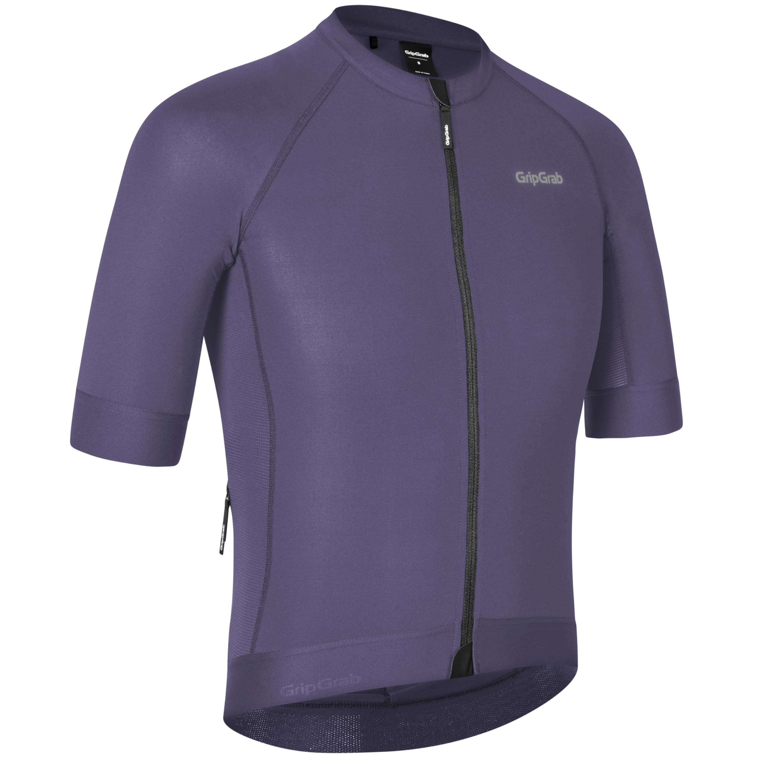 GripGrab PACR Short Sleeve Cycling Jersey Summer MTB Road Gravel Bike Men's Cycle Jersey Full Zip UPF Aero Bike Shirt Men Purple
