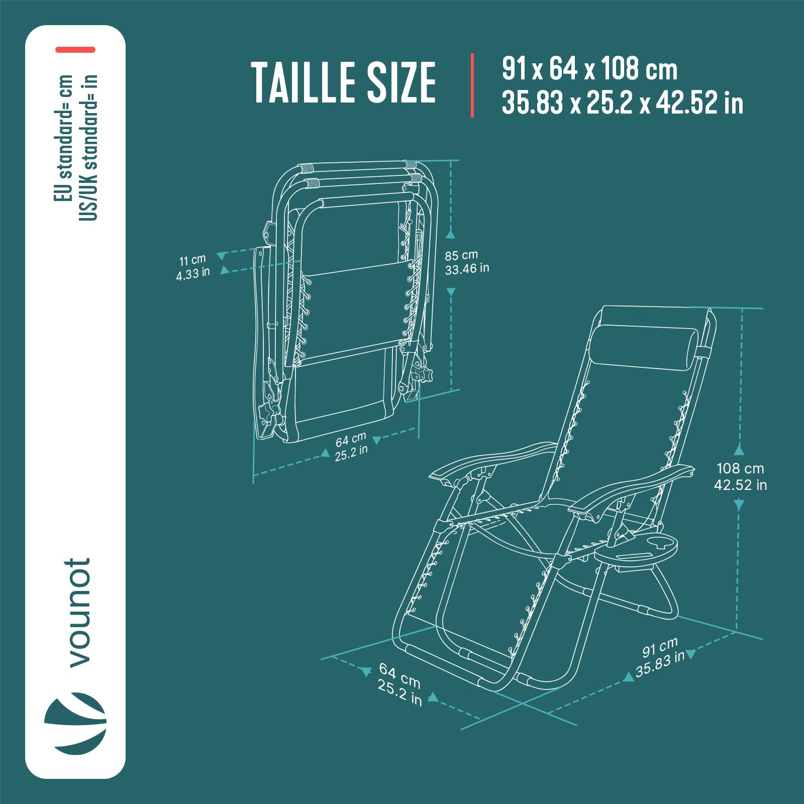 tectake® Sdraio da Giardino, Sdraio Lettino Prendisole Richiudibile, Sdraio Mare con Cuscino