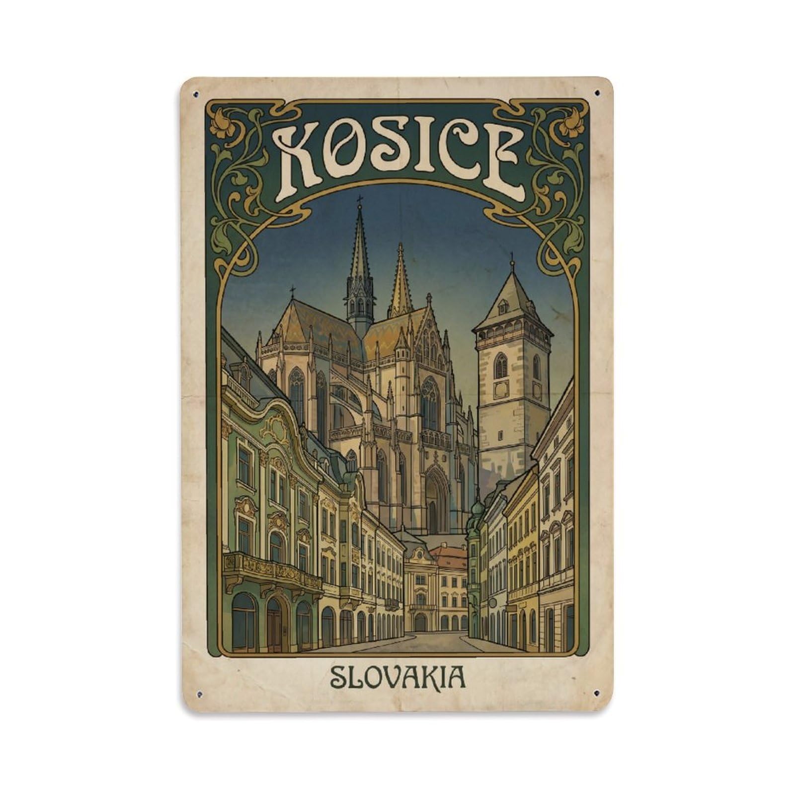Travel Retro Slovakia Kosice Metal Tin Sign