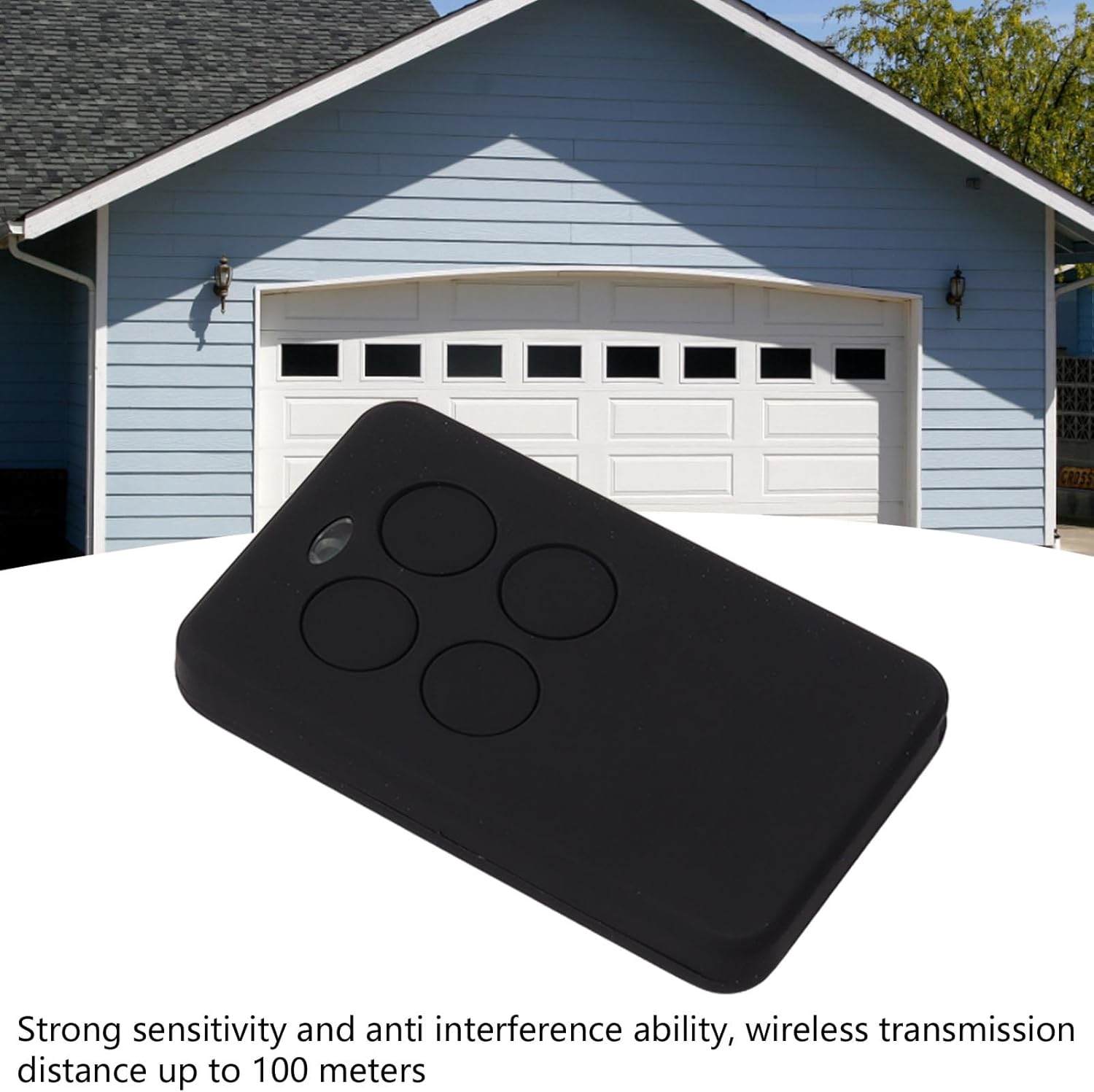 Ejoyous 4-Button Remote Control with text indicating 'Easy to install and program in minutes', highlighting its user-friendly setup.