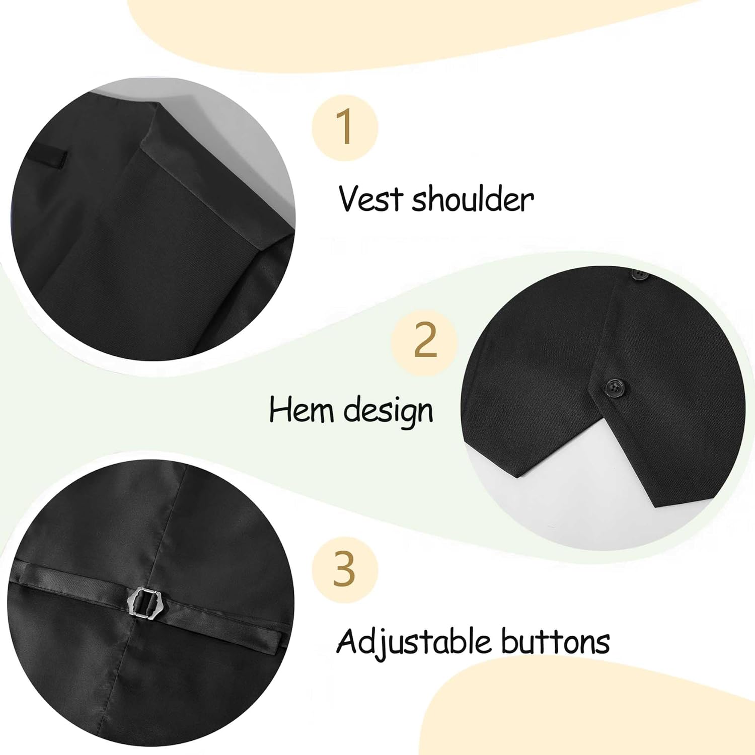 Suits for Men Slim Fit 3 Pieces Tuxedo Blazer Vest Pants Notch Collar Shirt Bow Tie Prom Party Wedding Business Dinner