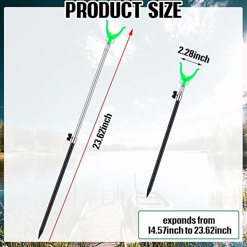 Miniatura 2 de 6 soportes extensibles para caña de pescar para caña de pescar en tierra, soporte de caña de pescar para surf y bagre para banco arena