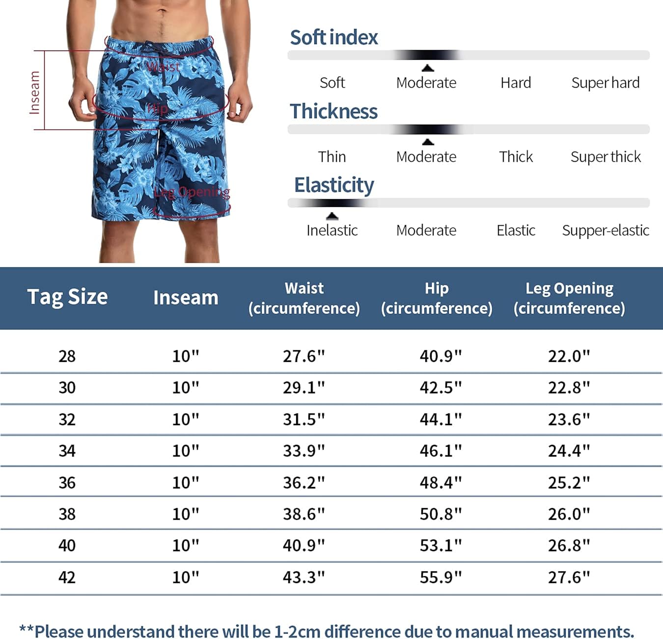 Zengjo Mens Swimming Trunks Swim Shorts with Mesh Lining 42 Grey-505