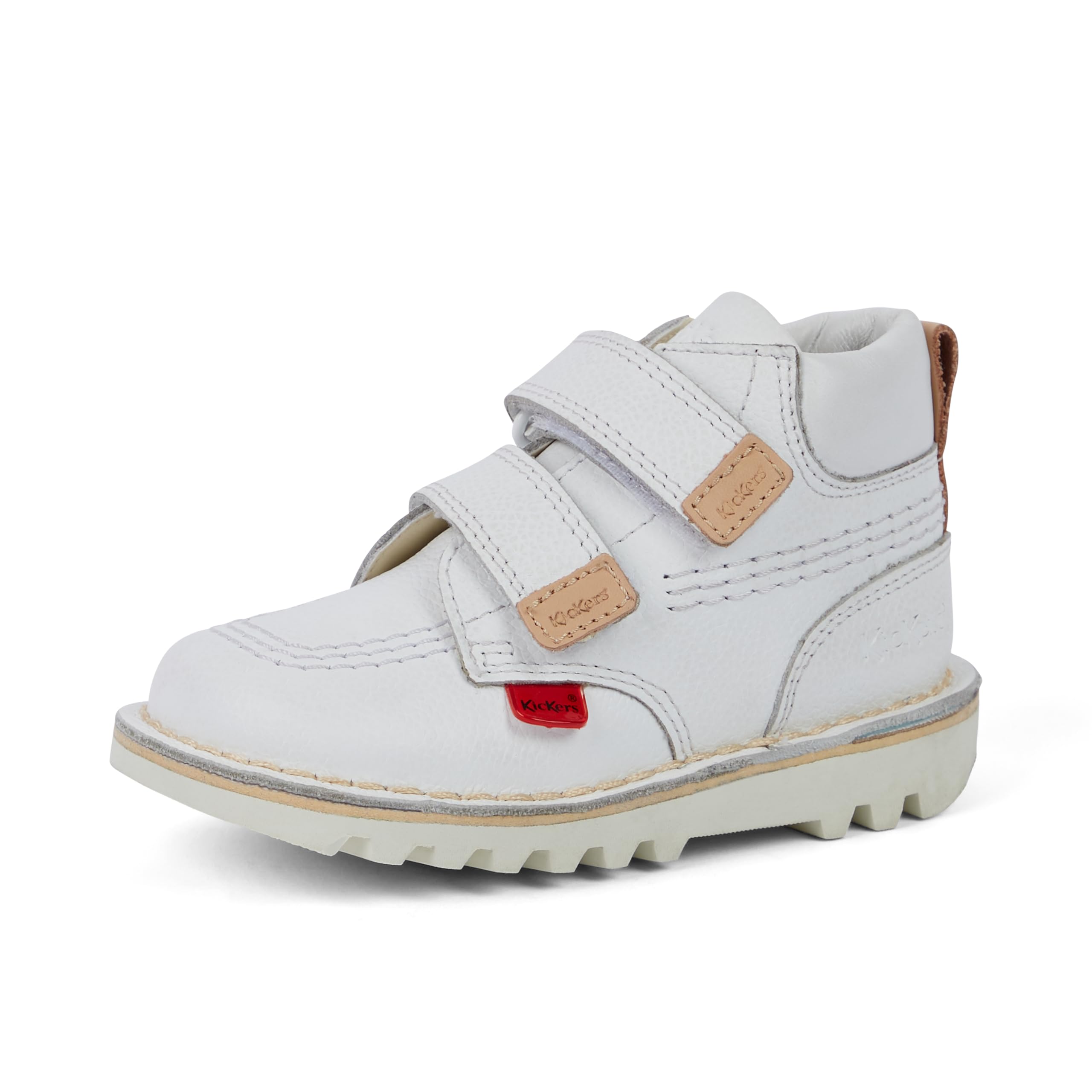 Kickers Unisex Kids Kick Hi Roll Ankle Boots | Extra Comfortable | Added Durability | Premium Quality, White, 10 UK Child
