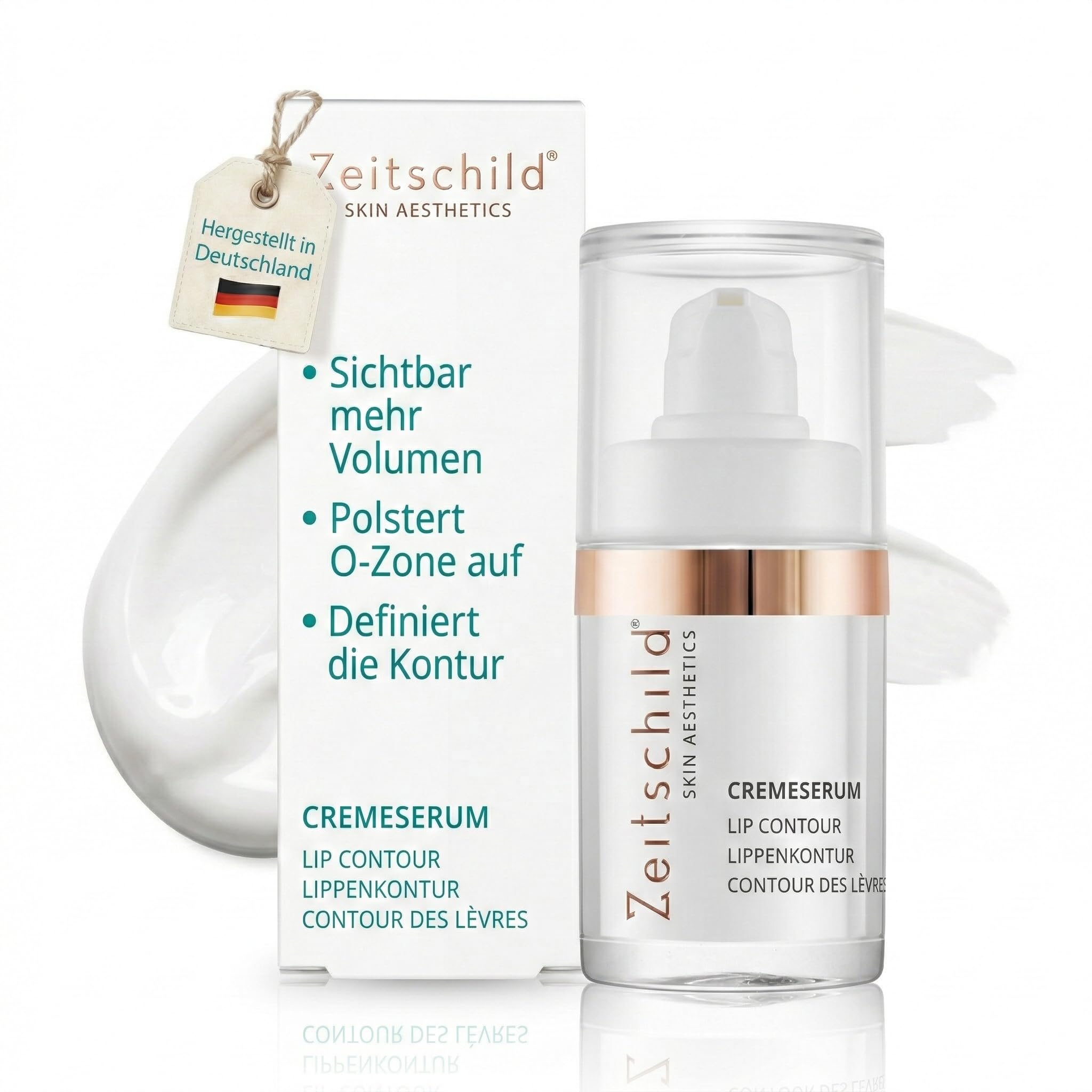 Lippenkontur Cremeserum mit Hyaluron, Peptiden & Nelkenextrakt – Pflegendes Lippenserum für mehr Volumen, 15 ml