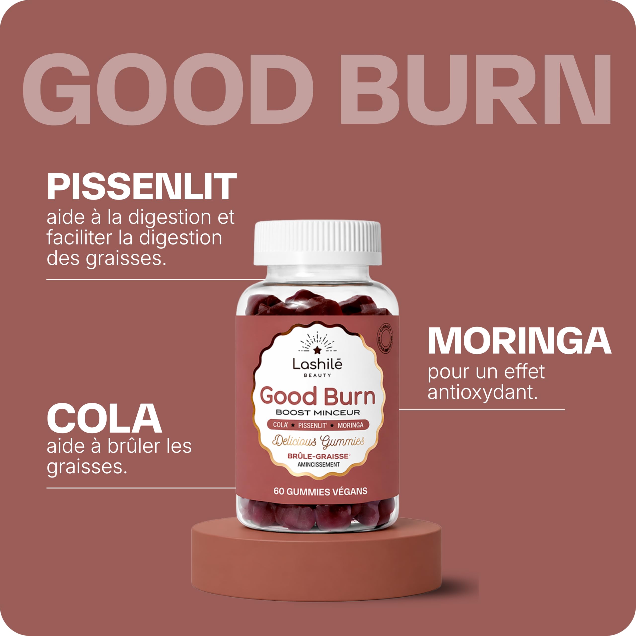 Lashilé Beauty Pack Minceur Gummies | Good Slim + Good Burn + Good Diet | N°1 Ventes Gummies Pharmacie | Brûle-Graisse, Perte de Poids, Coupe-Faim | Sans Sucres, Fabriqué en France | Lot de 3