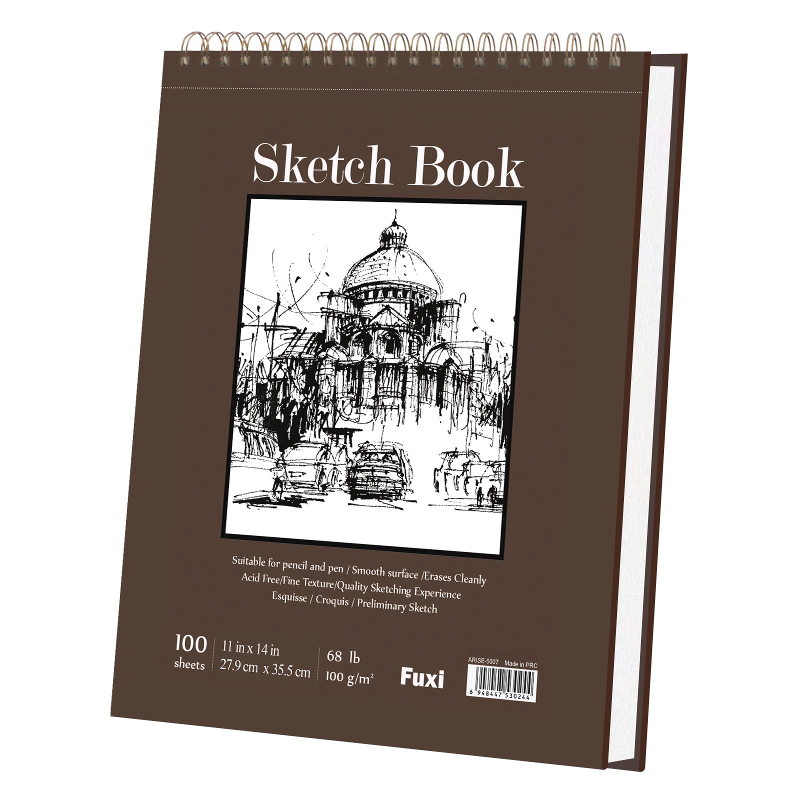 Sketch Book 11 x 14”, 100 Sheets Top Spiral Sketchbook, 68lb /100gsm Drawing Paper Pad, Sketch Pads for Drawing for Adults, Large Sketchbook.