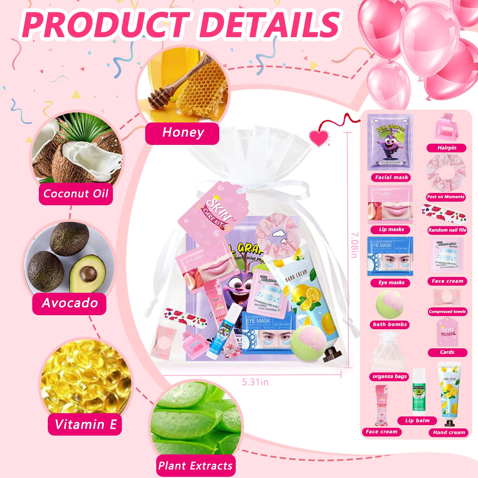 224-Piece Spa Party Favors Kit with Skincare and Gift Accessories