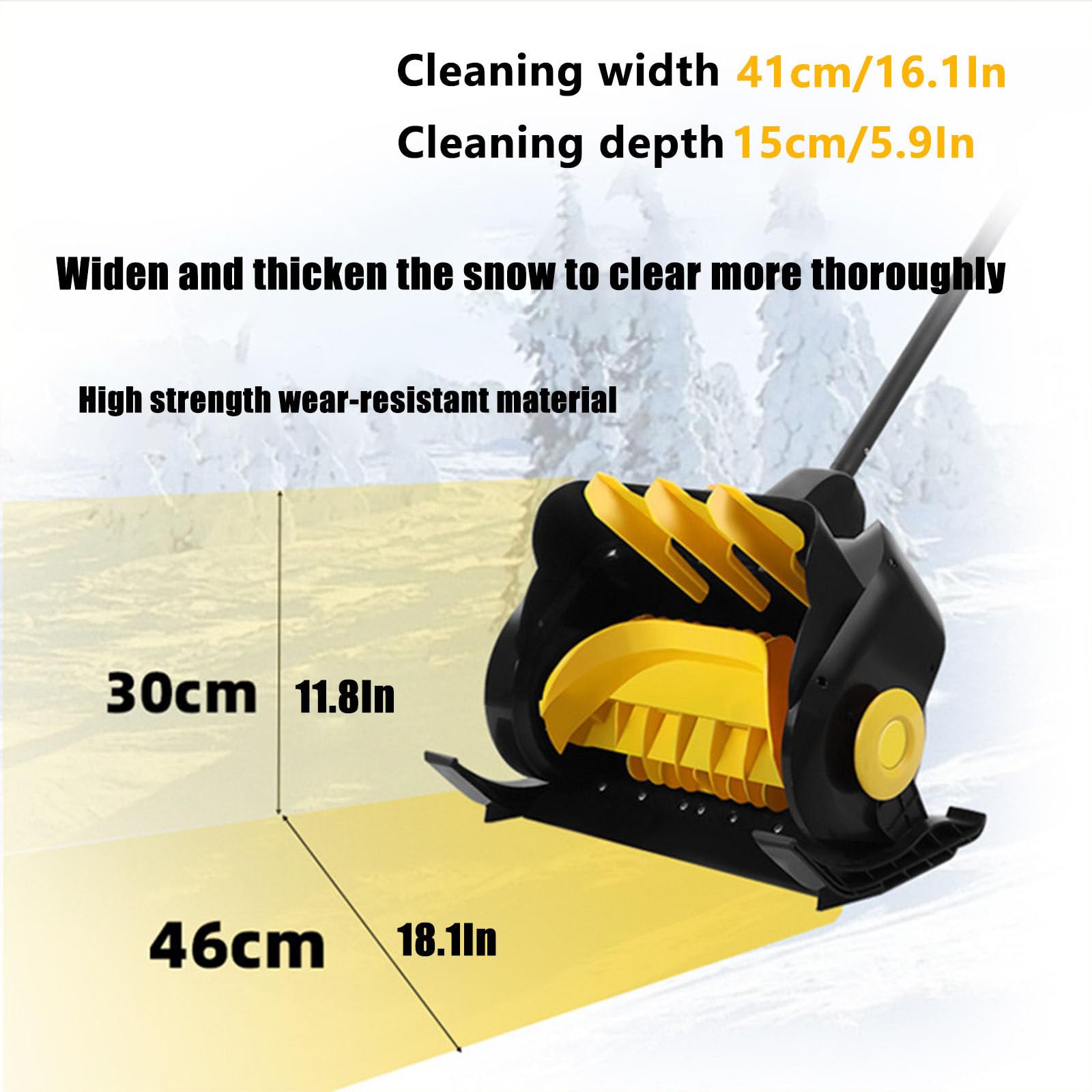 21 Volt Larghezza di spazzamento: 41 cm/16,1 ln profondità di spazzamento: 15 cm/5,9 ln Pala da Neve Senza Fili, Kit (con Batteria da 4 Ah + caricabatteria rapido),1xbattery