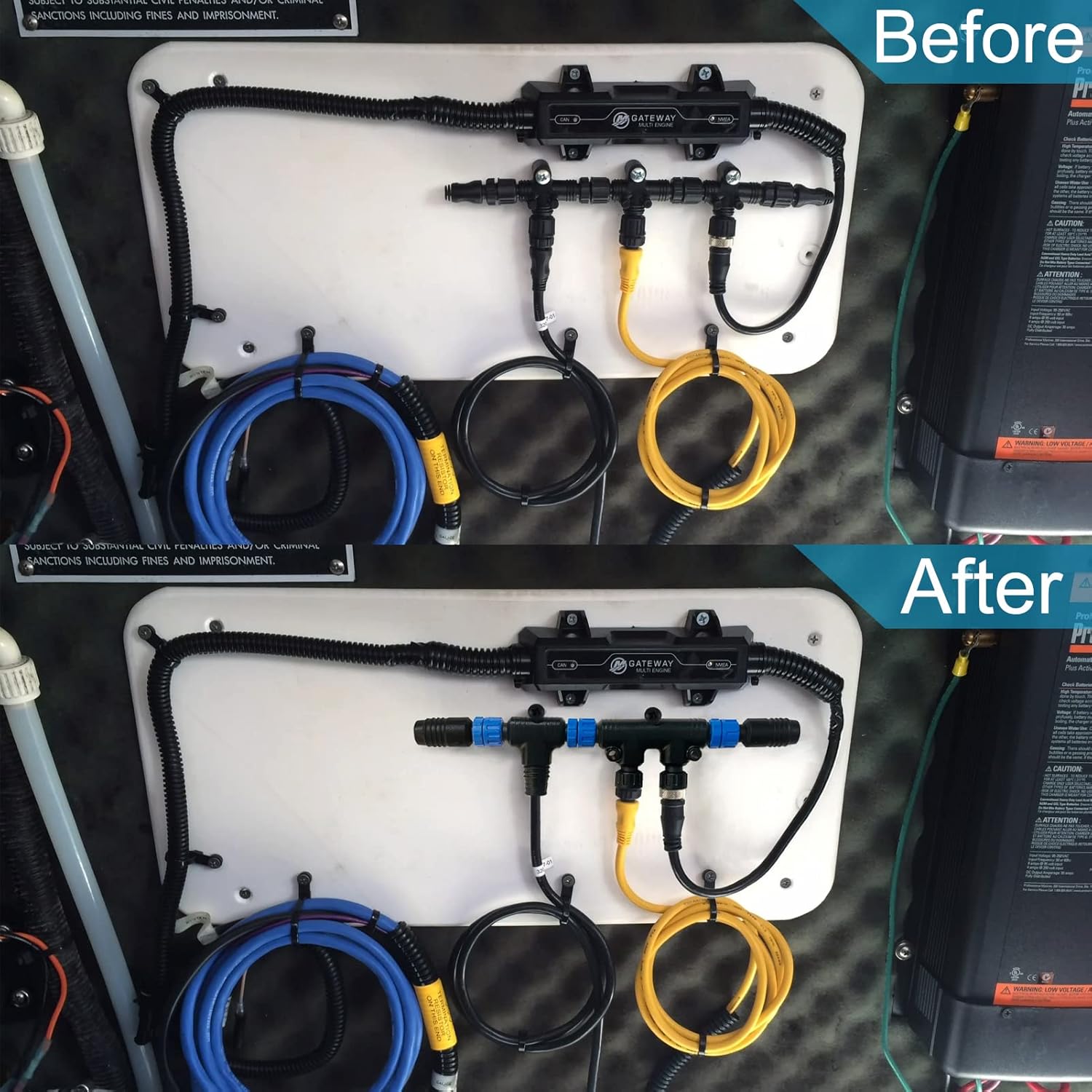 NMEA 2000 Starter Kit to Process NEMA 2K Network for Lowrance Simrad Garmin,Marine Grade NMEA 2000 Backbone Cables Drop Cables Tees Terminators