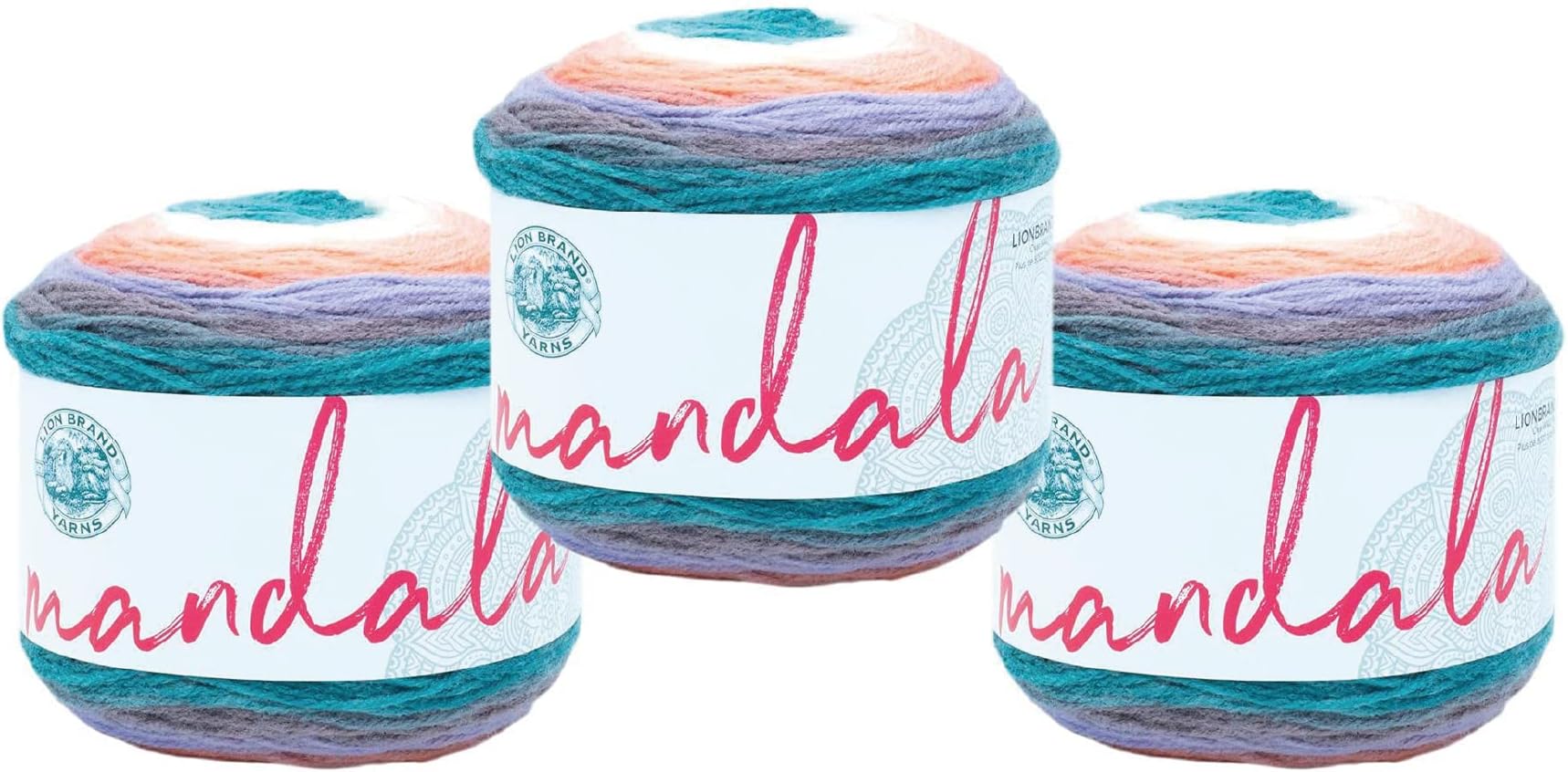 Lion Brand Yarn 525-210-3 Yarn, 3-Packs, Pegasus, 3 Pack