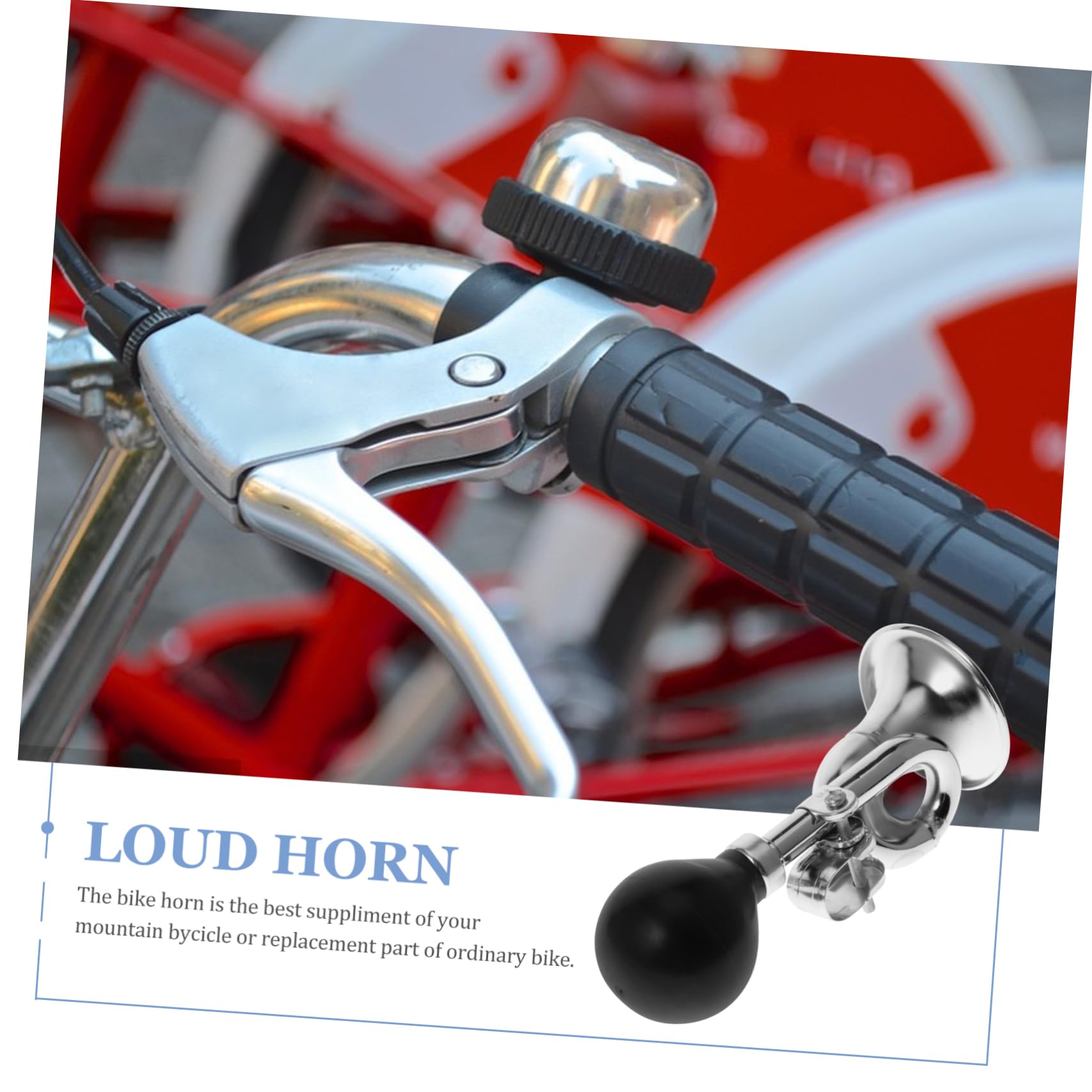 BESPORTBLE Sonnette De Vélo Cloche De Cyclisme Corne Simple Klaxon Pneumatique Clairons Astuce Cloche De Vélo Honker Klaxon De Vélo Électrique Fort Instrument Corne Adulte Silver