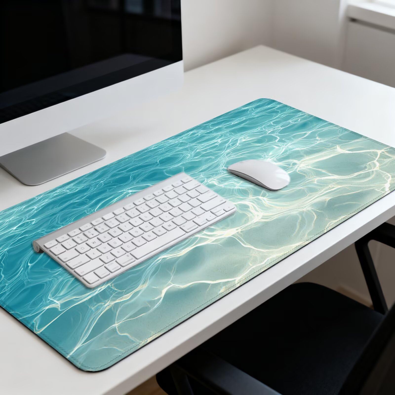 Zielona podkładka pod mysz XXL 1000 x 500 mm, duża antypoślizgowa podkładka pod mysz do gier, akcesoria biurowe, wodoodporna podkładka pod mysz z zamykaną krawędzią do biura, domu i pokoju zabaw