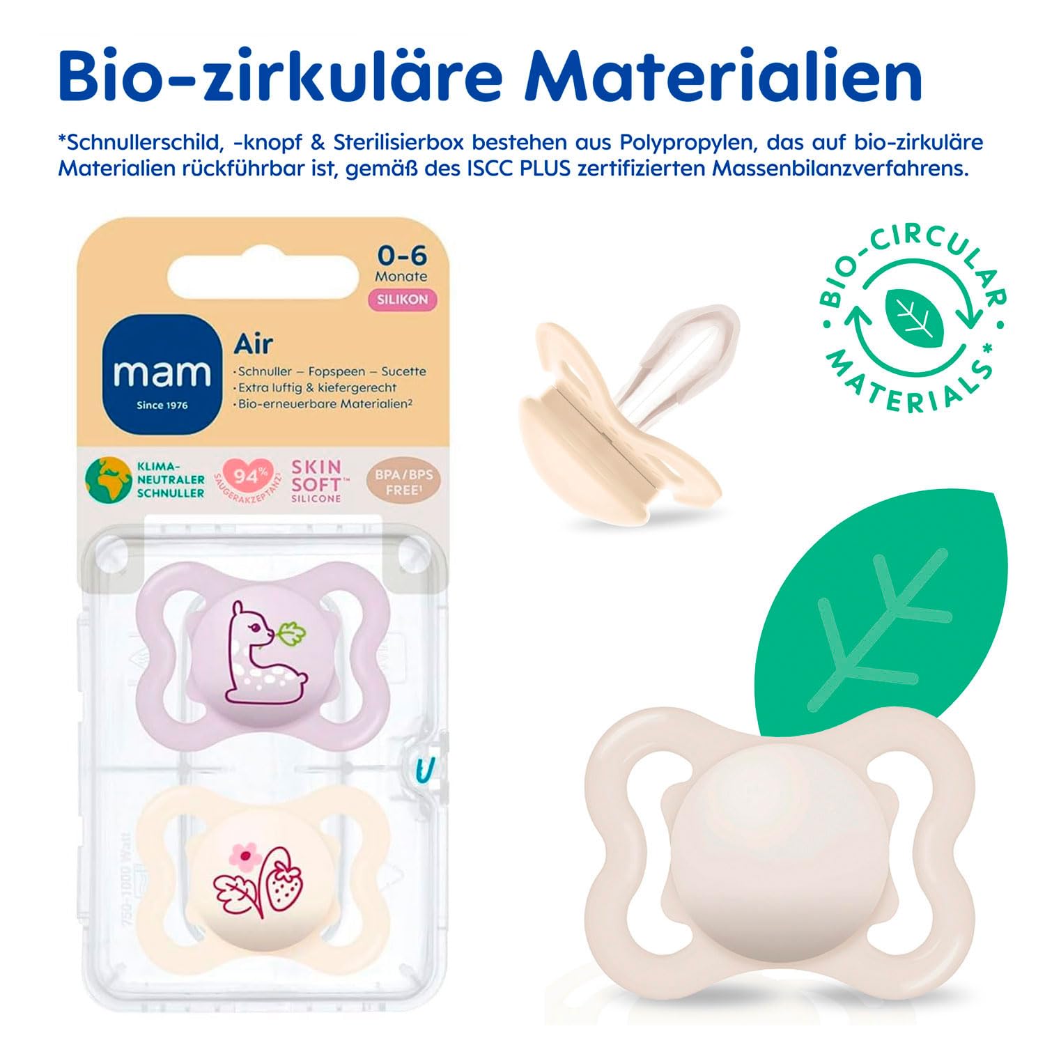 MAM Day and Night Silicone Dummies 0-6 Months GIRL Pack of 6 incl
