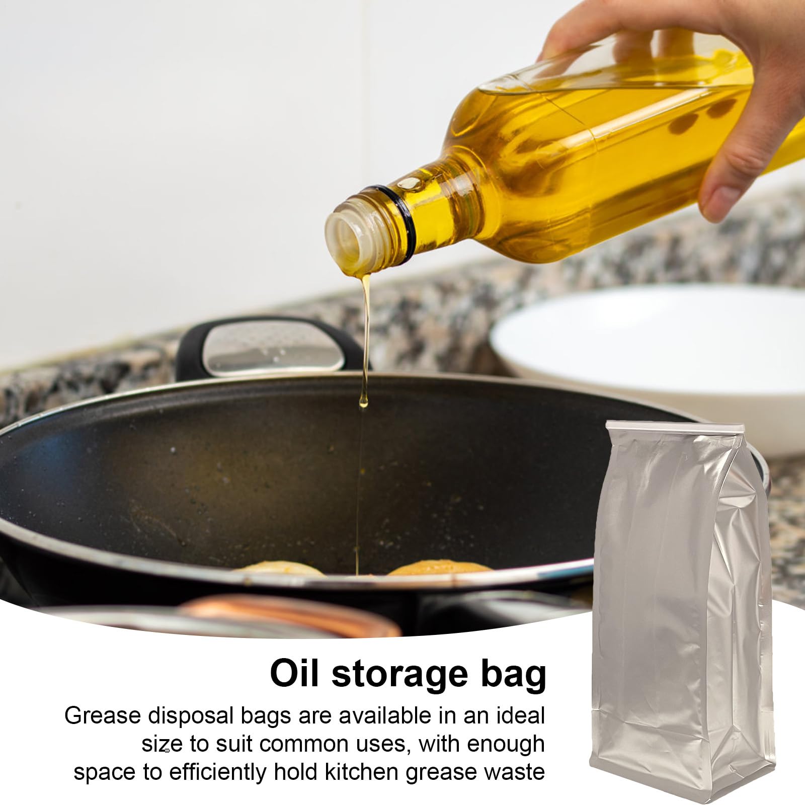 Borsa di stoccaggio 'olio - Contenitore grasso 4.72x3.5 pollici per smaltimento di sicurezza del filtro, 20 pezzi impostati con facile funzione di tenuta, utensile da cucina per cucina, raccolta d