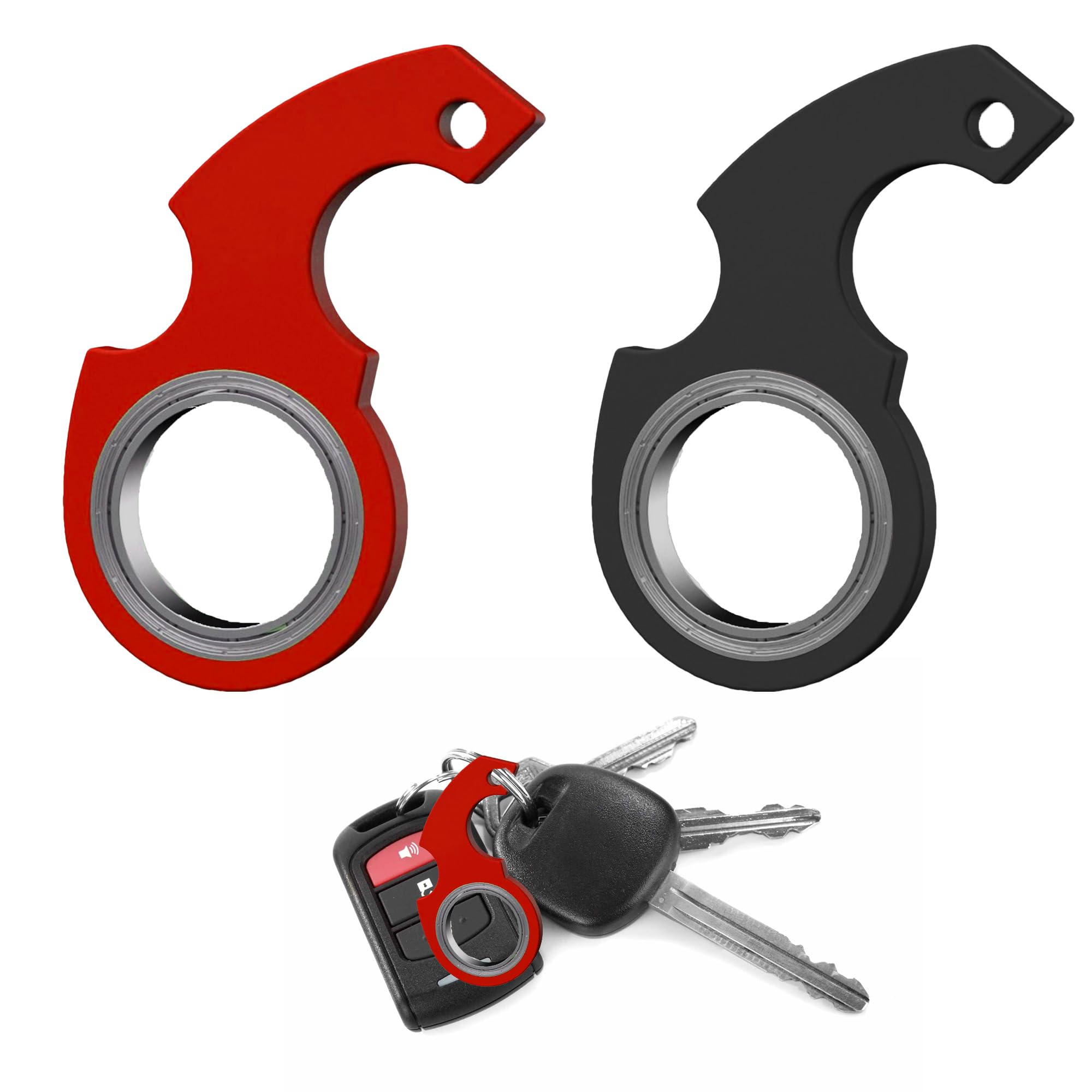 2pcs Keychain Spinner - Lightweight Fidget Keychain Portable Spinning Keychain Fidget Toys, Durable Plastic Spinner Keyring